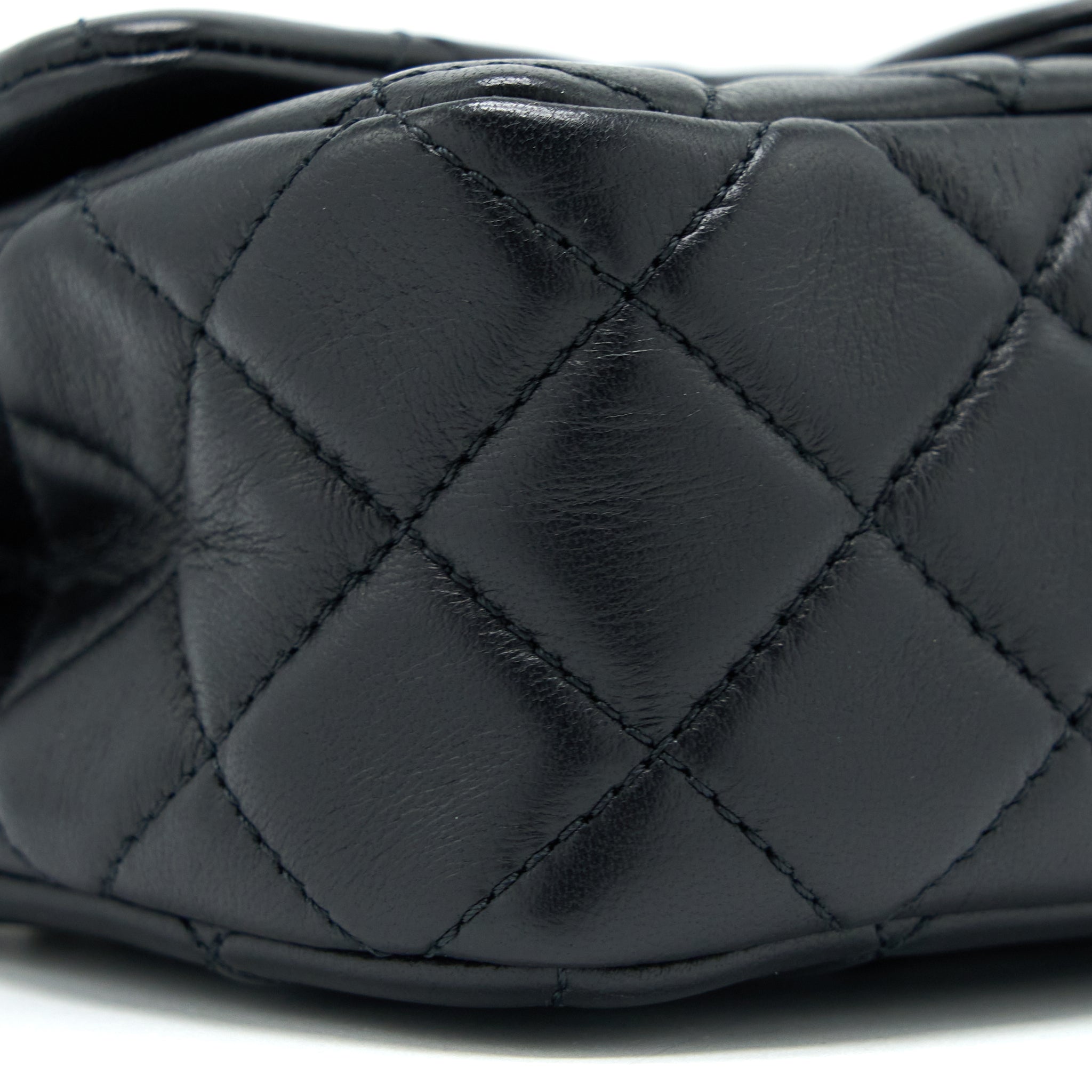 CHANEL PEARL CRUSH MINI RECTANGULAR FLAP BAG LAMBSKIN BLACK GHW