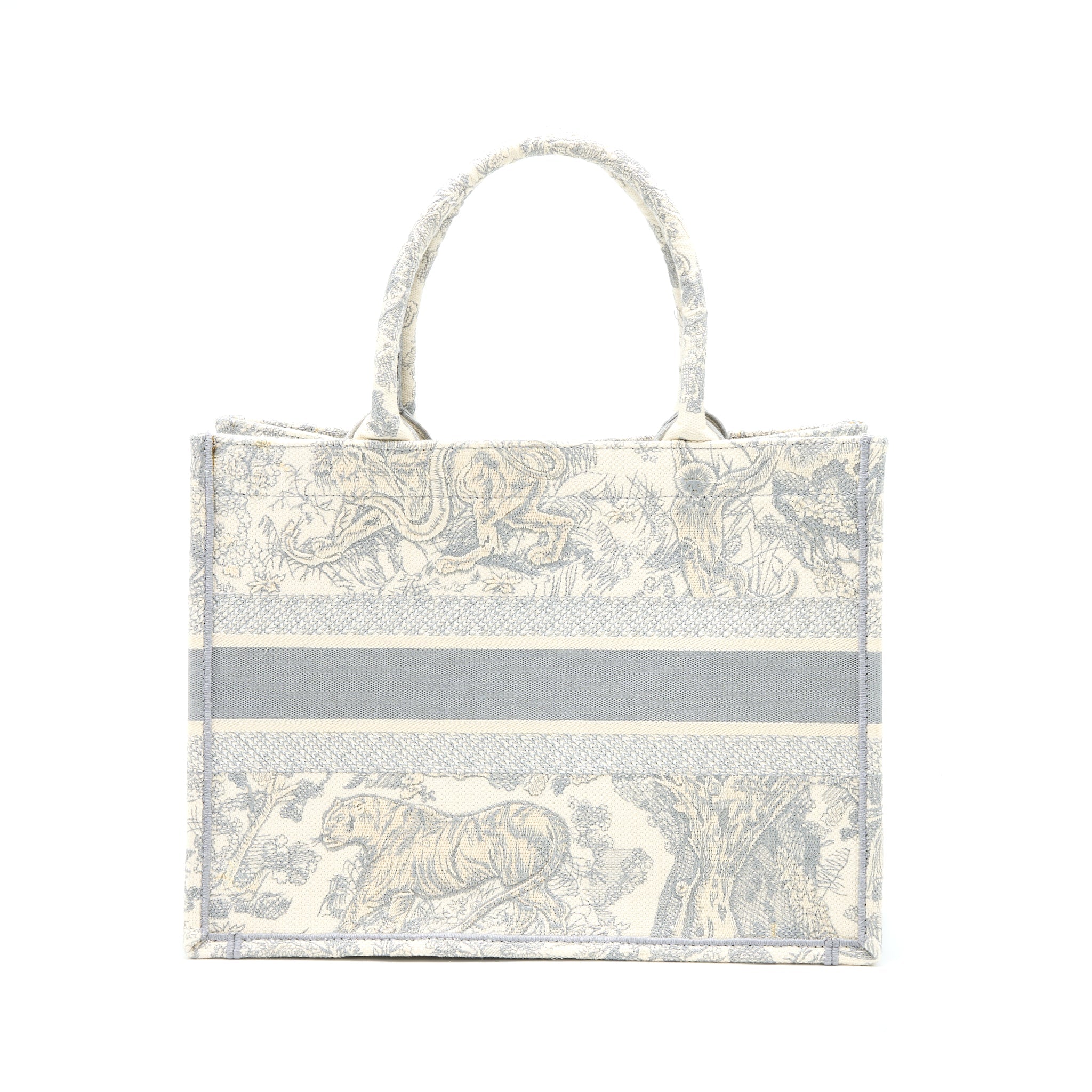 DIOR MEDIUM BOOK TOTE GREY TOILE DE JOUY EMBROIDERY