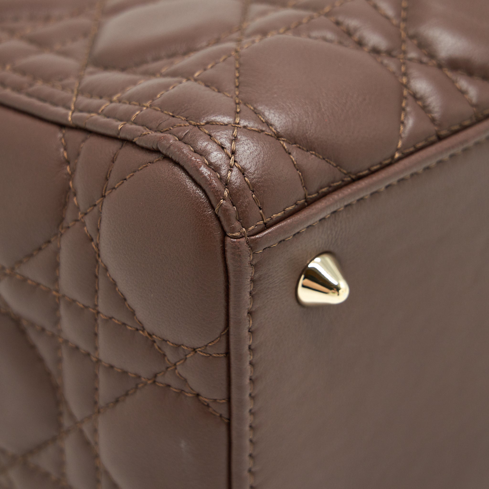 DIOR MEDIUM LADY DIOR CHOCOLATE BROWN LGHW