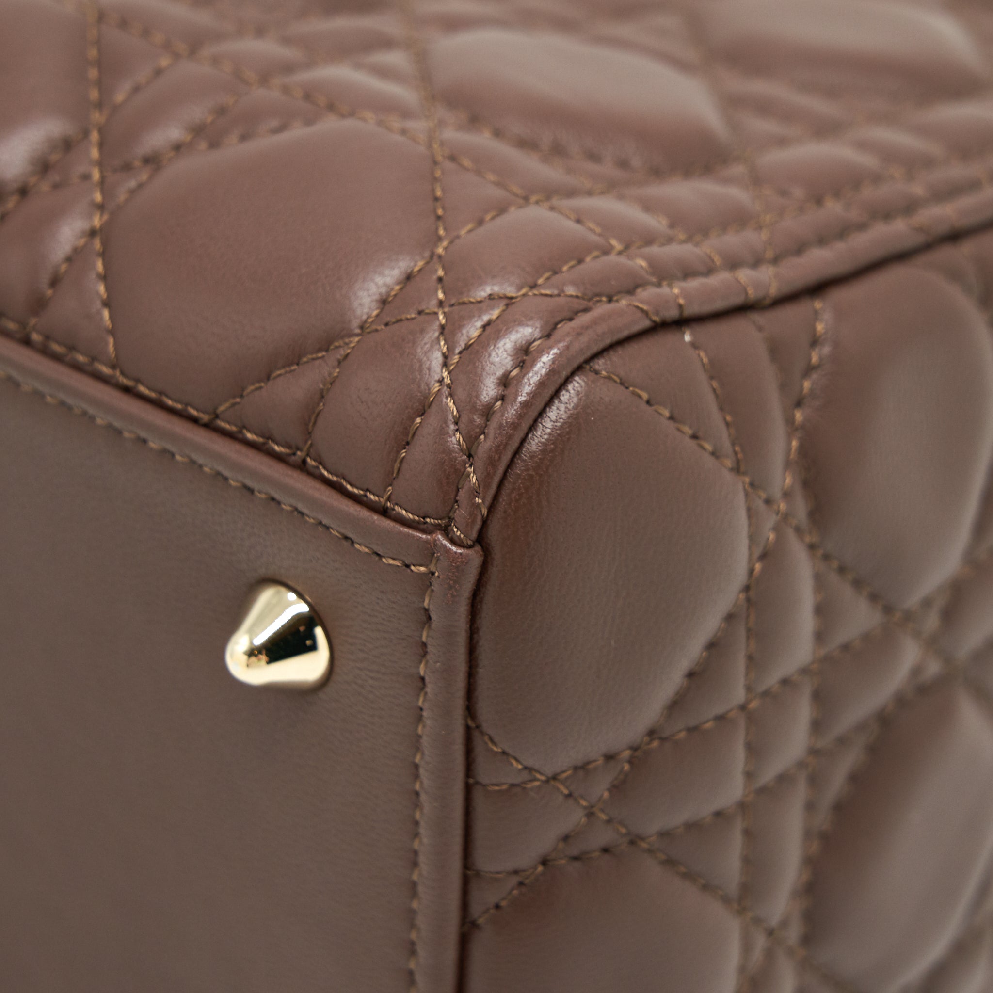 DIOR MEDIUM LADY DIOR CHOCOLATE BROWN LGHW