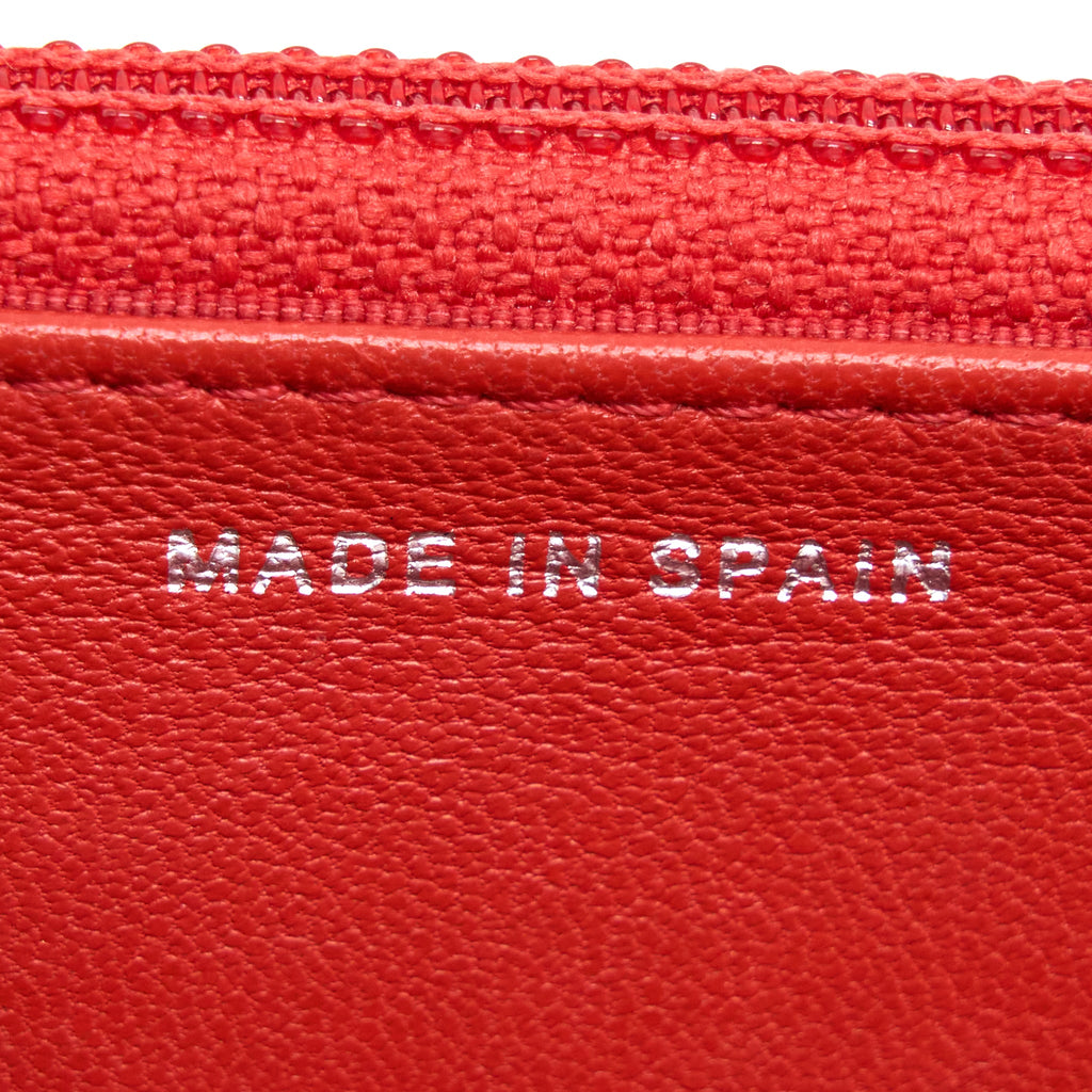 CHANEL CLASSIC WALLET ON CHAIN LAMBSKIN ORANGE RED SHW