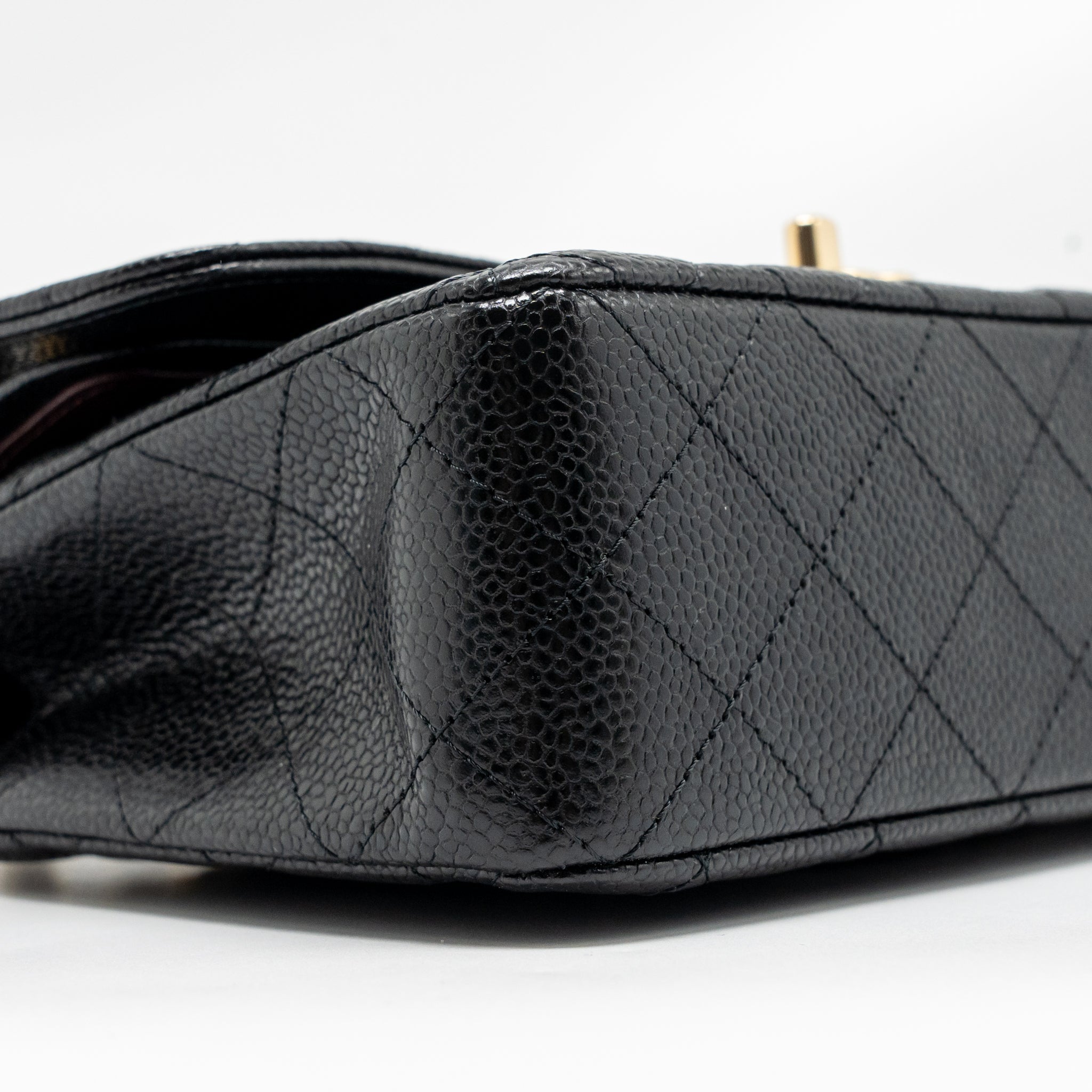 CHANEL SMALL CLASSIC DOUBLE FLAP BAG CAVIAR BLACK GHW (MICROCHIP)