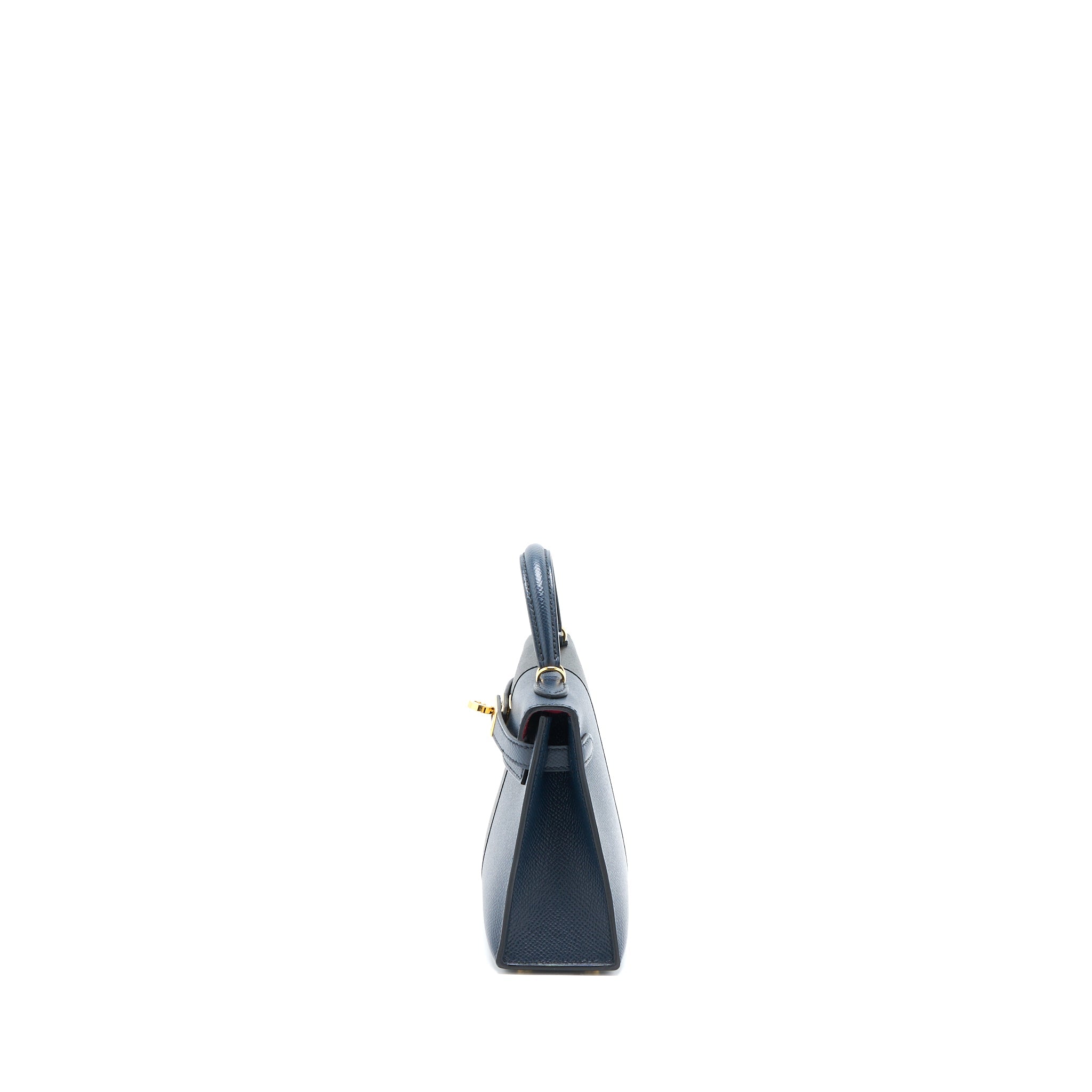 HERMES MINI KELLY EPSOM BLUE INDIGO/BLACK/ROUGE GRENAT GHW