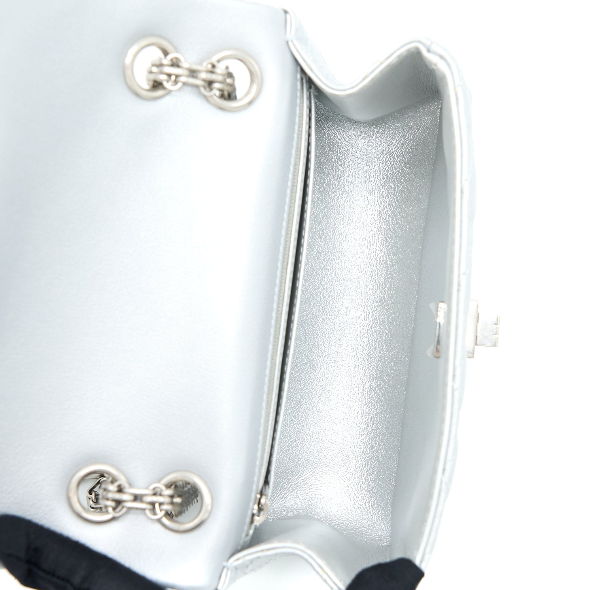 CHANEL MINI 2.55 REISSUE FLAP BAG CALFSKIN LIGHT GREY SHW