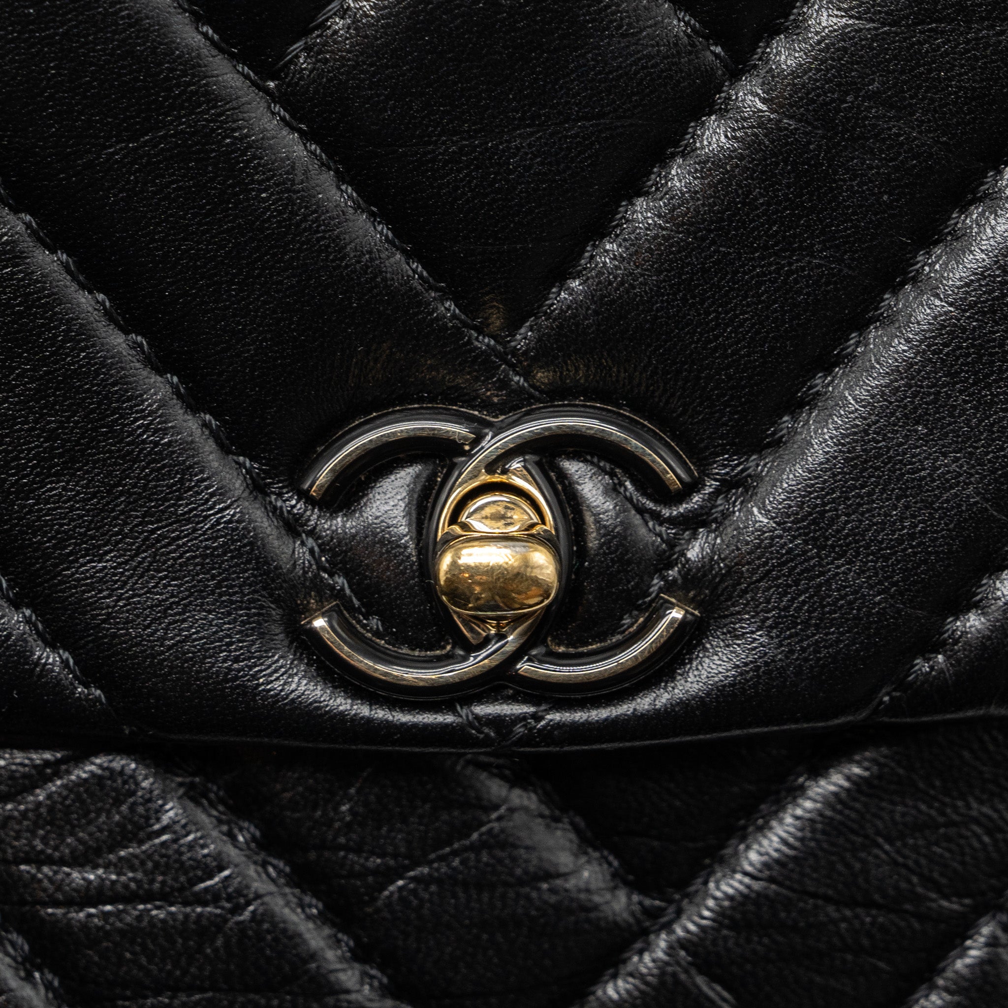CHANEL MONT COCO MINI FLAP BAG SHINY LAMBSKIN BLACK LGHW