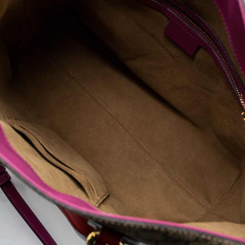 GUCCI TOTE BAG GG CANVAS MULTICOLOUR GHW