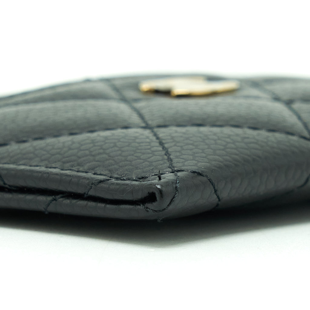 CHANEL CLASSIC CARD HOLDER CAVIAR BLACK GHW