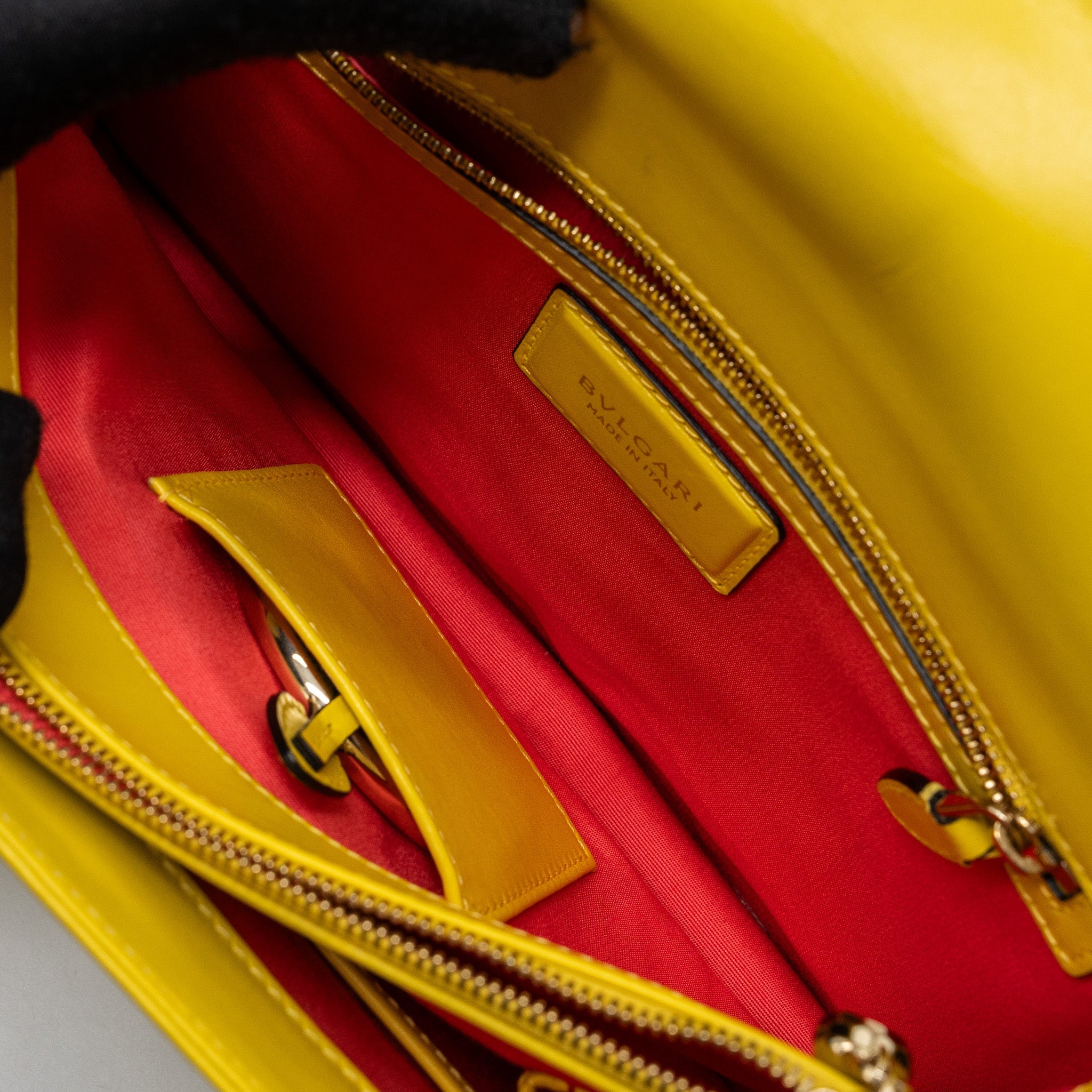 BVLGARI SERPENTI FOREVER SHOULDER BAG CALFSKIN YELLOW LGHW