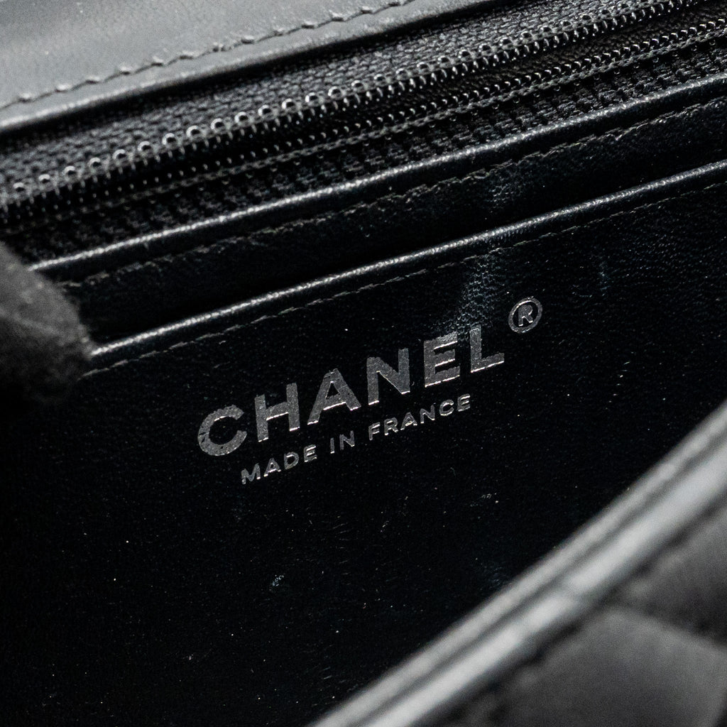 CHANEL MINI RECTANGULAR FLAP BAG LAMBSKIN BLACK SHW