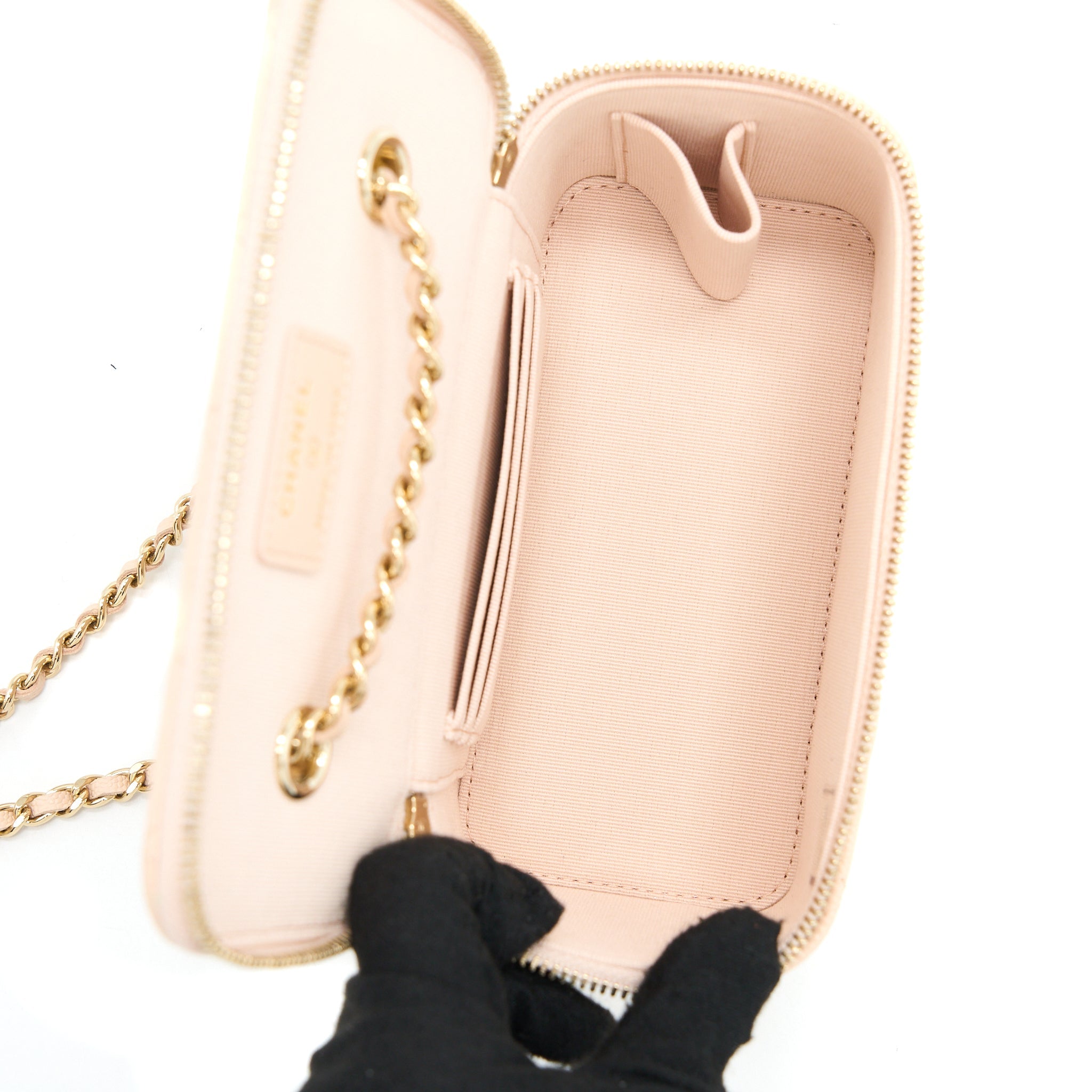 CHANEL LONG VANITY CASE CAVIAR LIGHT PINK LGHW
