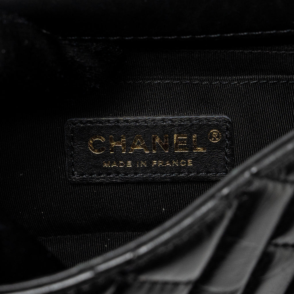 CHANEL MONT COCO MINI FLAP BAG SHINY LAMBSKIN BLACK LGHW