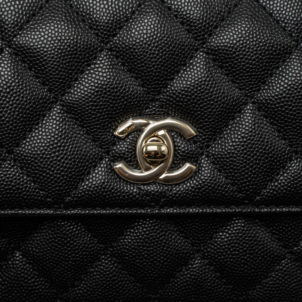 CHANEL SMALL COCO HANDLE CAVIAR BLACK LGHW (MICROCHIP)