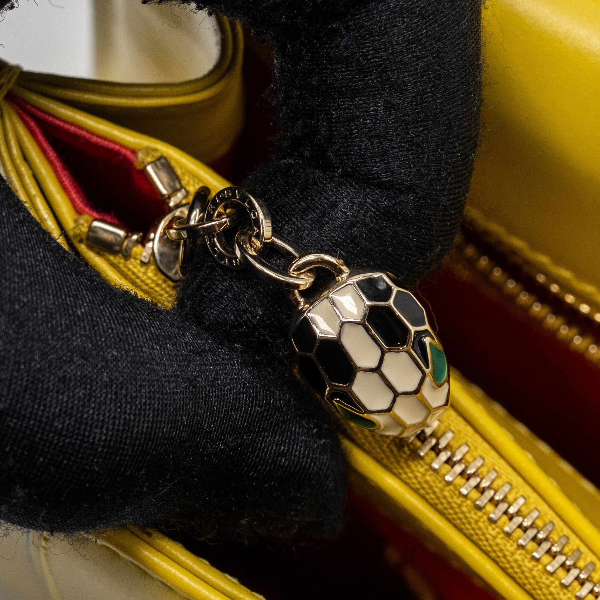 BVLGARI SERPENTI FOREVER SHOULDER BAG CALFSKIN YELLOW LGHW