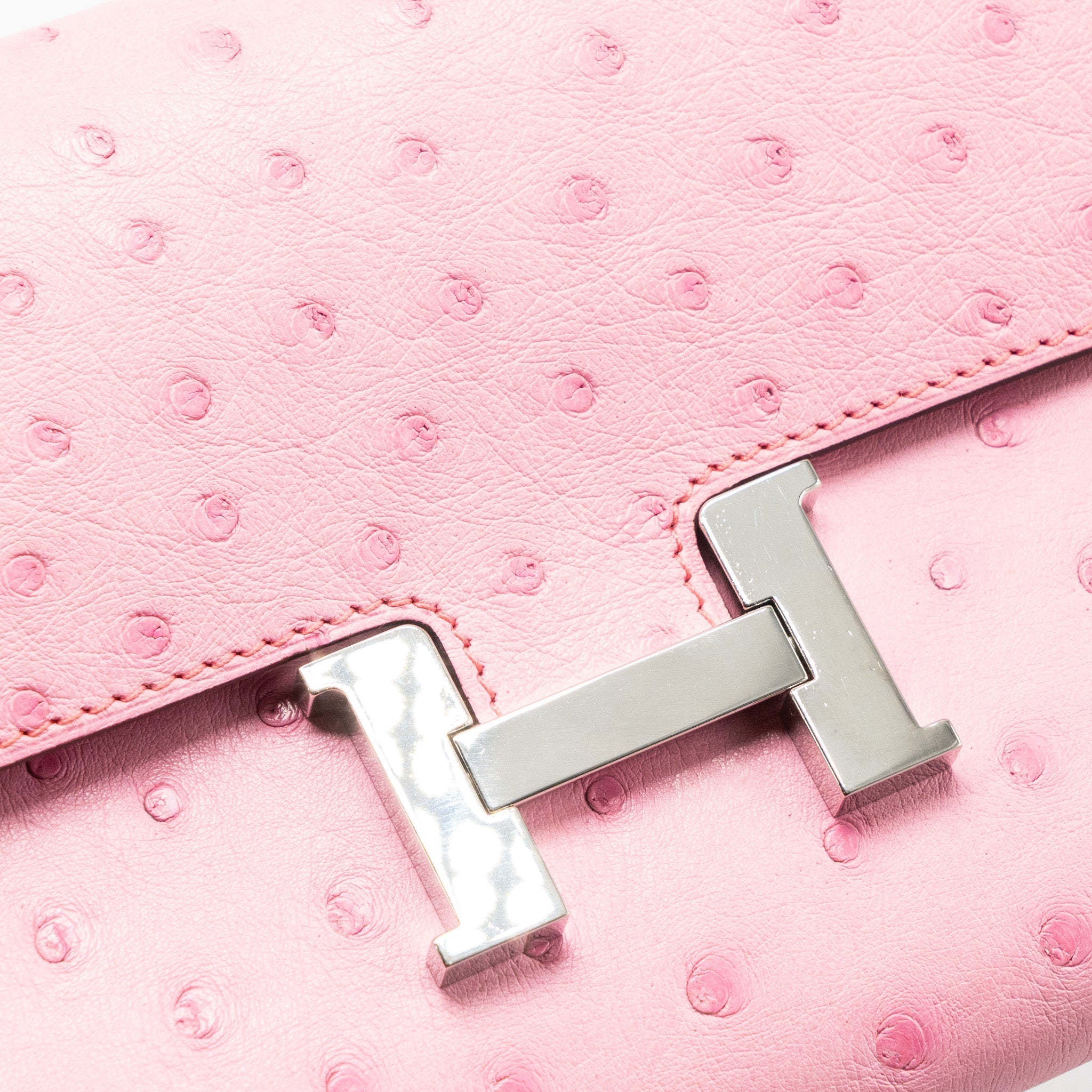 HERMES CONSTANCE TO GO OSTRICH BUBBLEGUM PINK SHW