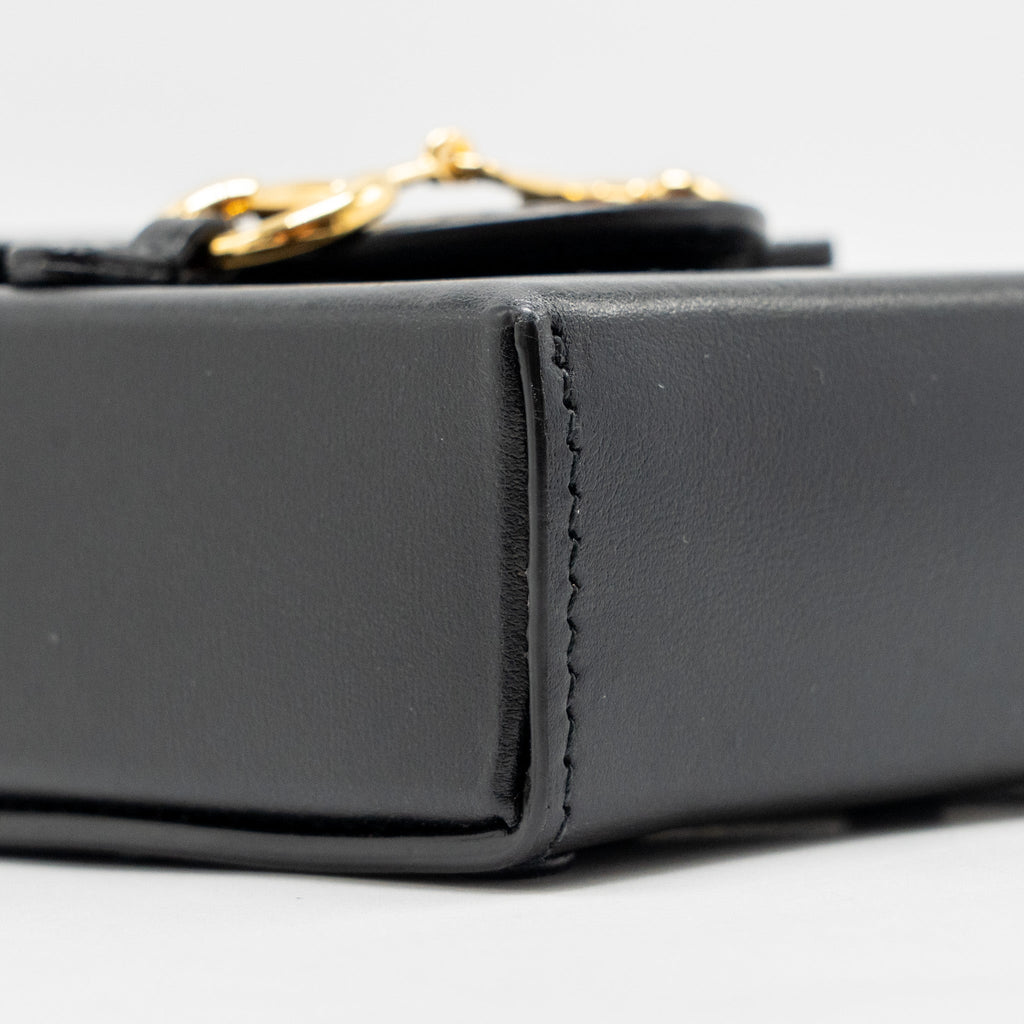 GUCCI 1955 HORSEBIT MINI CROSSBODY BAG CALFSKIN BLACK GHW