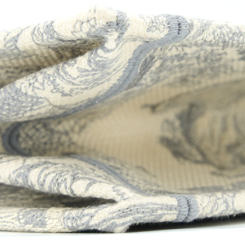 DIOR MEDIUM BOOK TOTE GREY TOILE DE JOUY EMBROIDERY