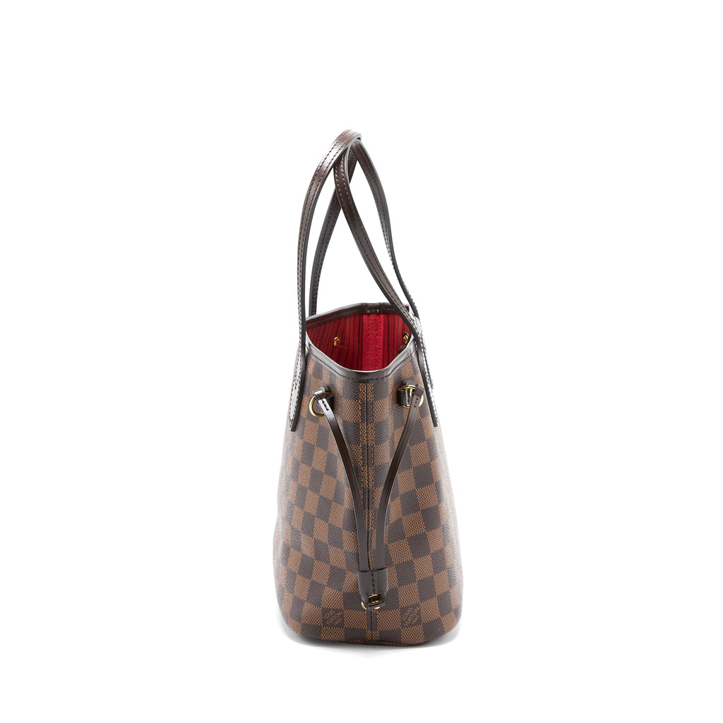 LOUIS VUITTON NEVERFULL PM DAMIER EBENE CANVAS GHW