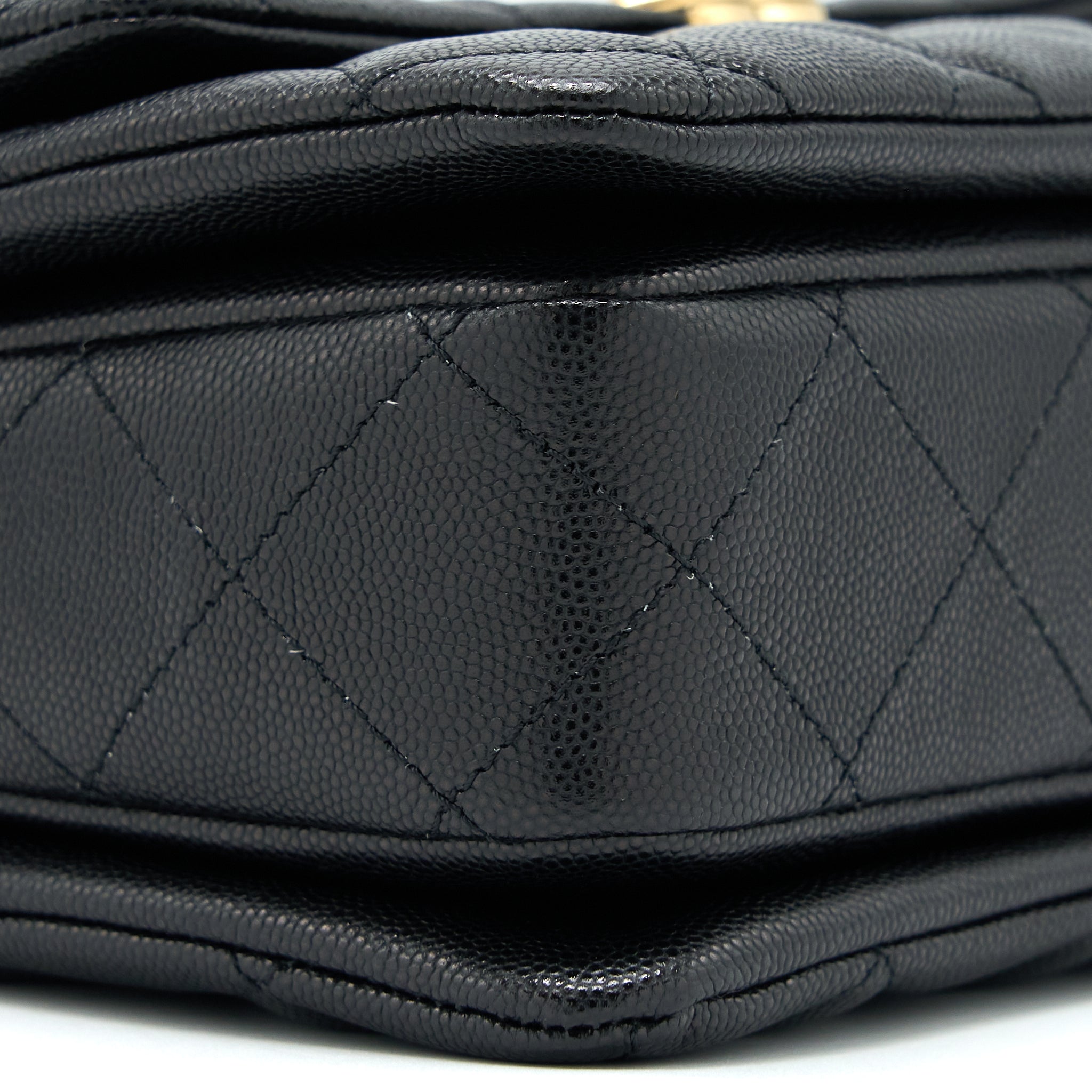 CHANEL 22K COCO FIRST CAVIAR LEATHER BLACK GHW (MICROCHIP)