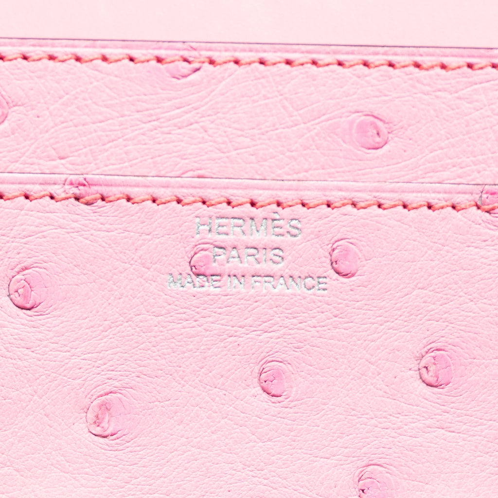 HERMES CONSTANCE TO GO OSTRICH BUBBLEGUM PINK SHW