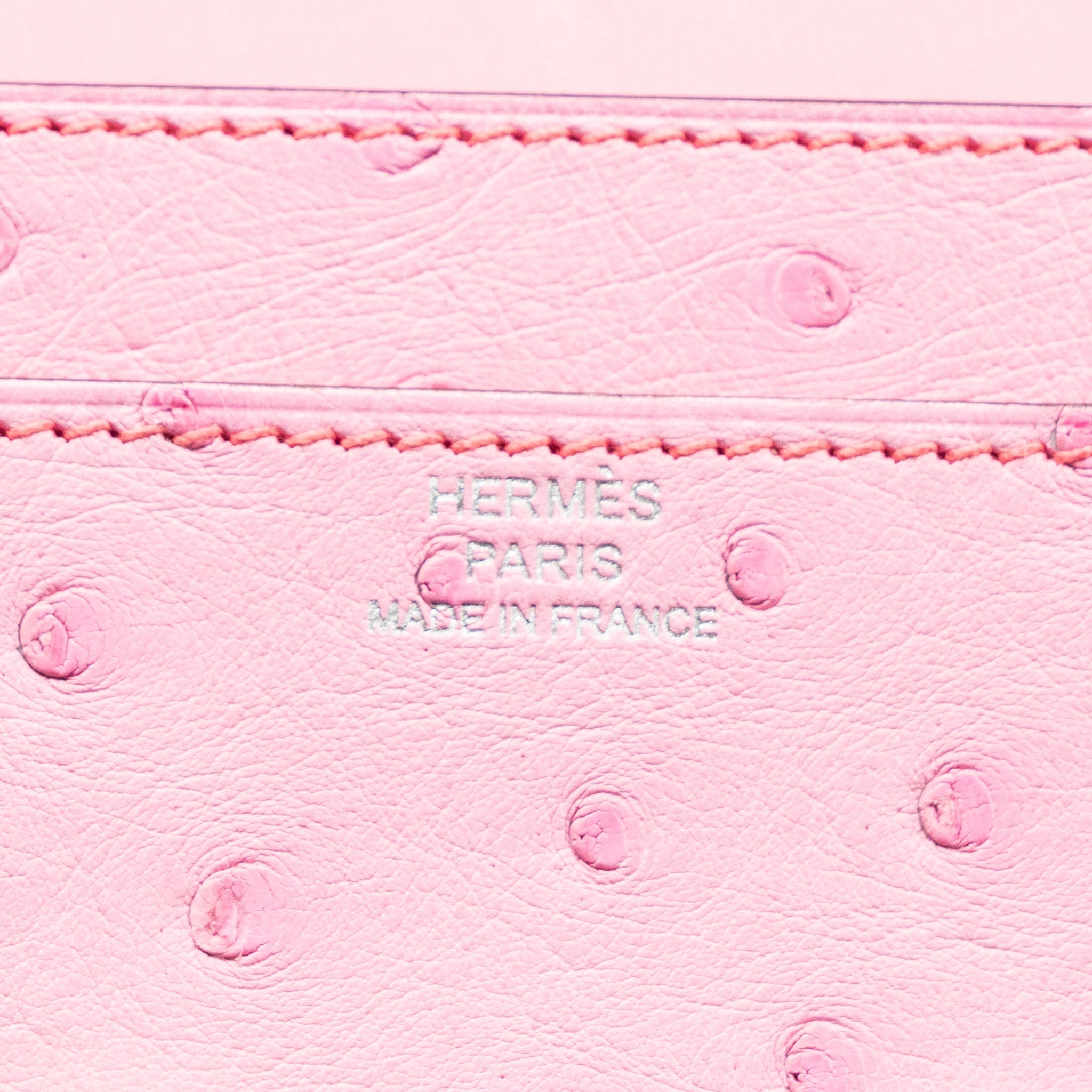 HERMES CONSTANCE TO GO OSTRICH BUBBLEGUM PINK SHW