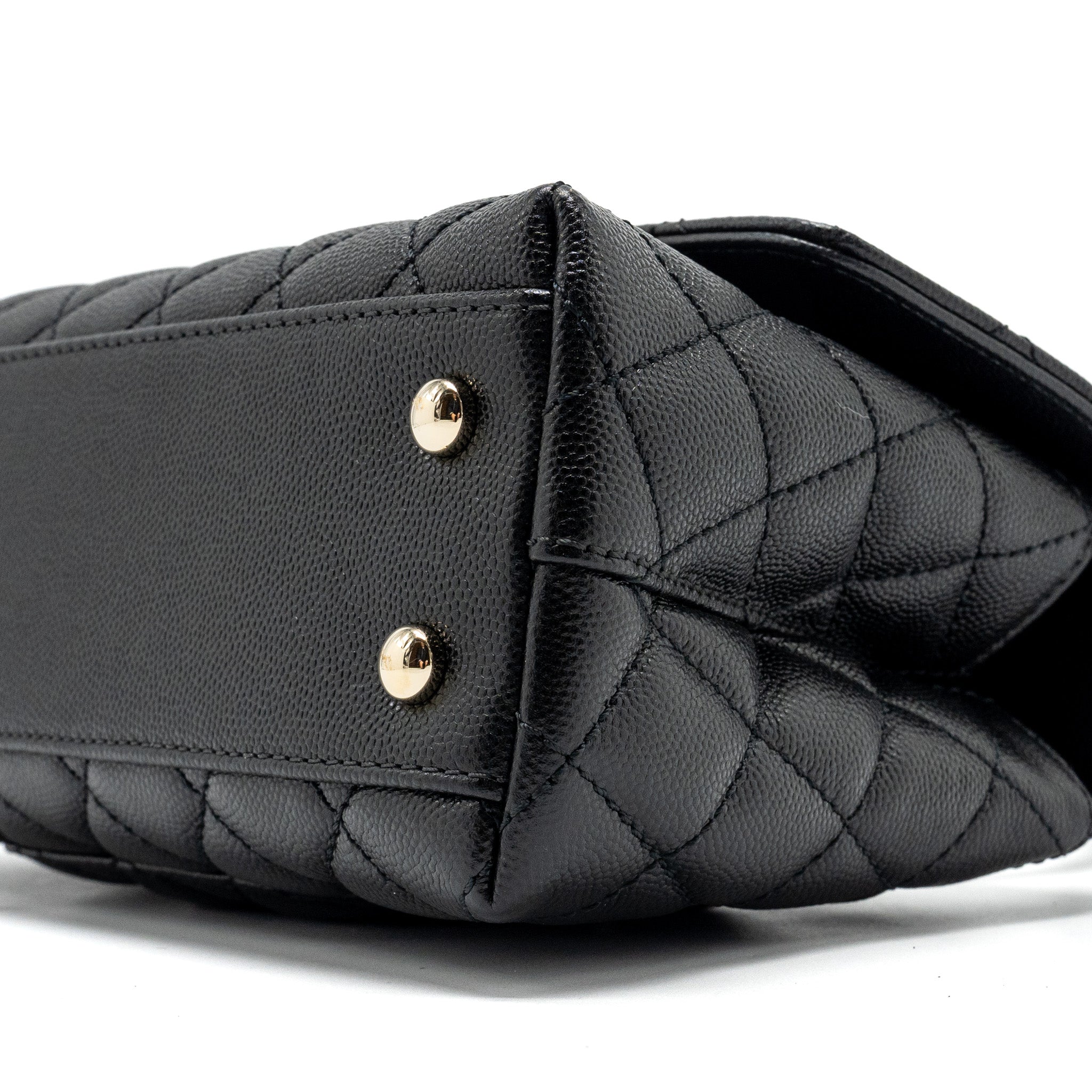 CHANEL SMALL COCO HANDLE CAVIAR BLACK LGHW (MICROCHIP)