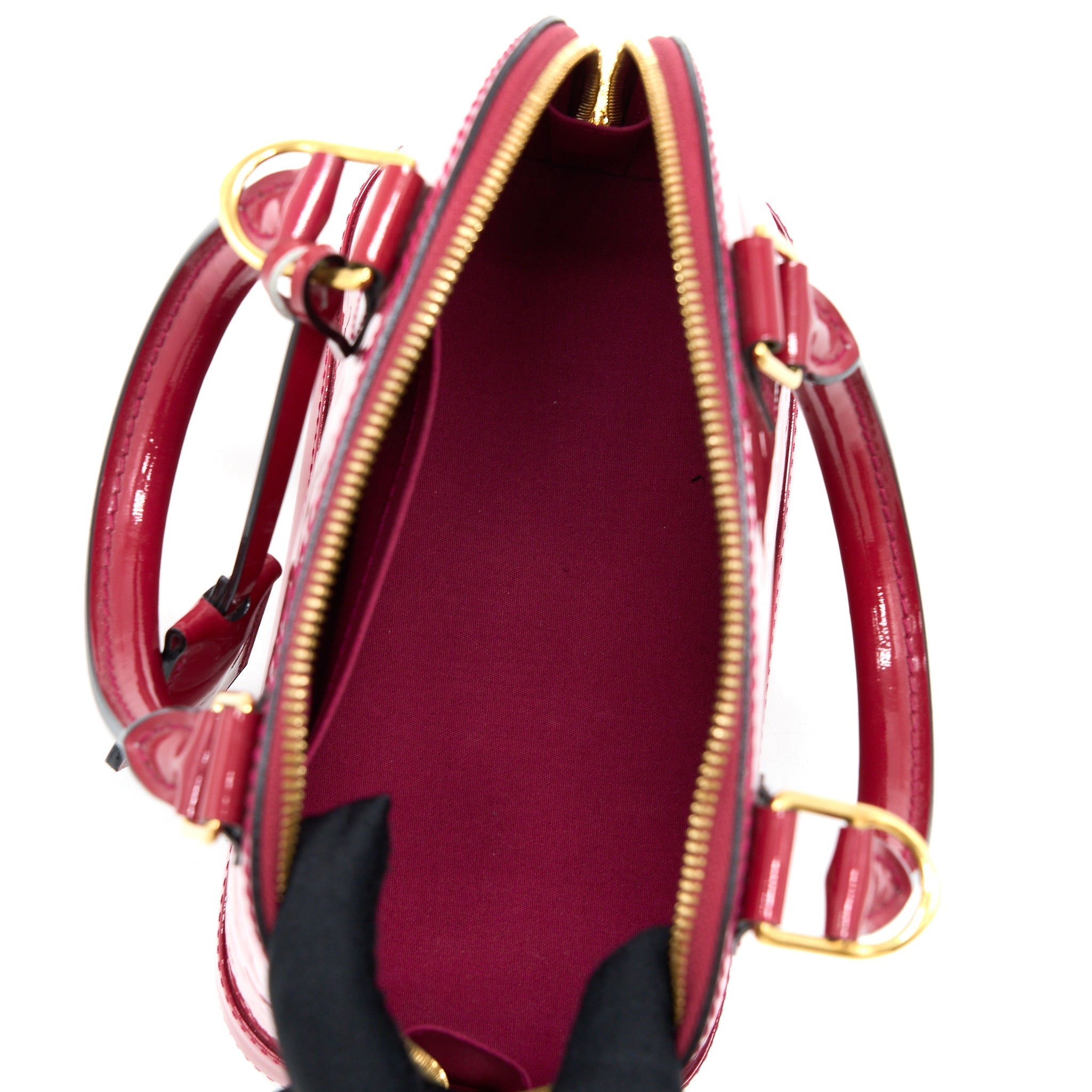 LOUIS VUITTON ALMA BB MONOGRAM VERNICE PINK GHW