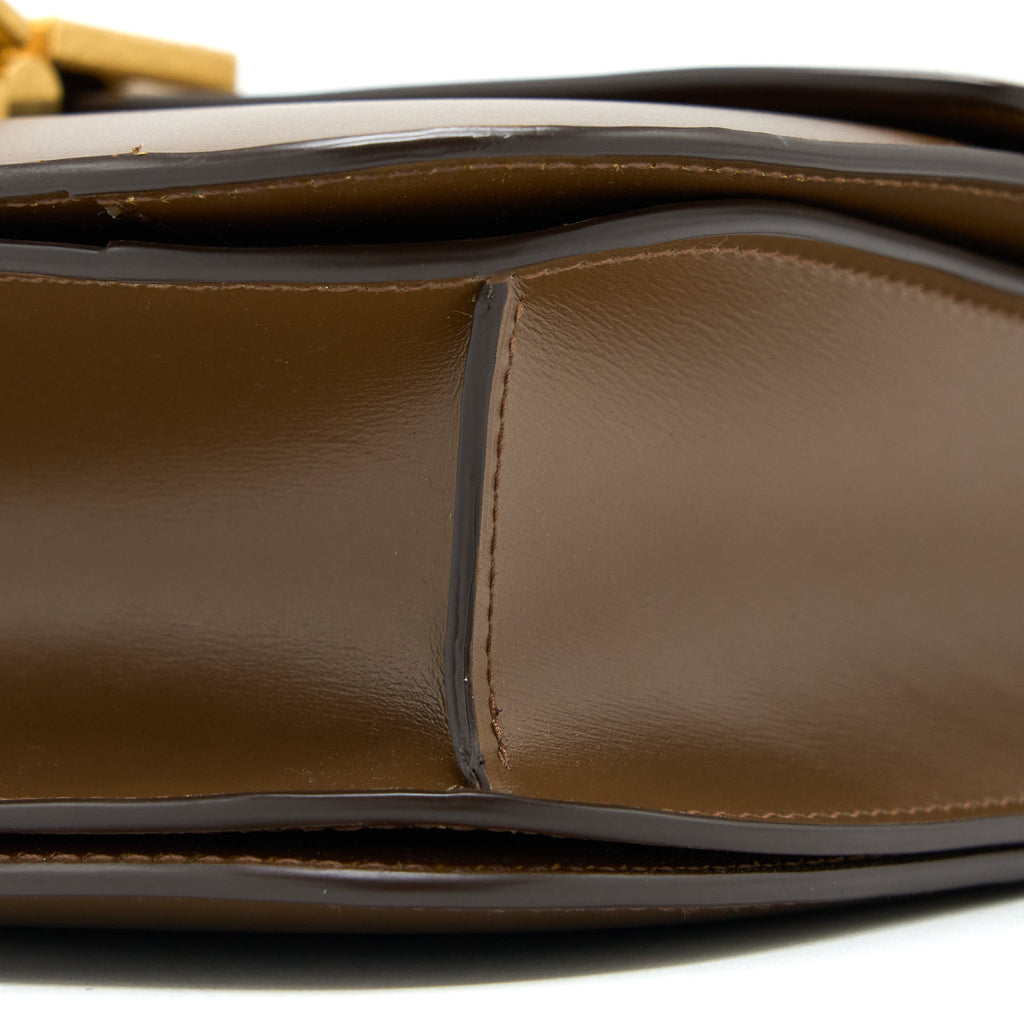 CELINE MEDIUM CLASSIC BOX BAG CALFSKIN CARAMEL BRUSHED GHW