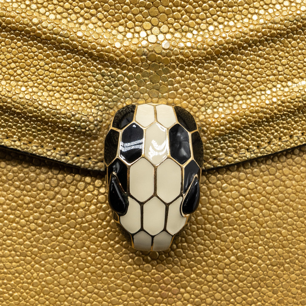 BVLGARI SERPENTI FOREVER CROSSBODY BAG STINGRAY LEATHER GOLD LGHW