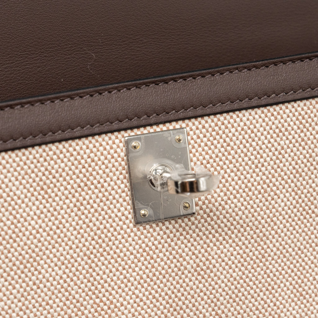HERMES KELLY 25 CANVAS/SWIFT MOKA SHW
