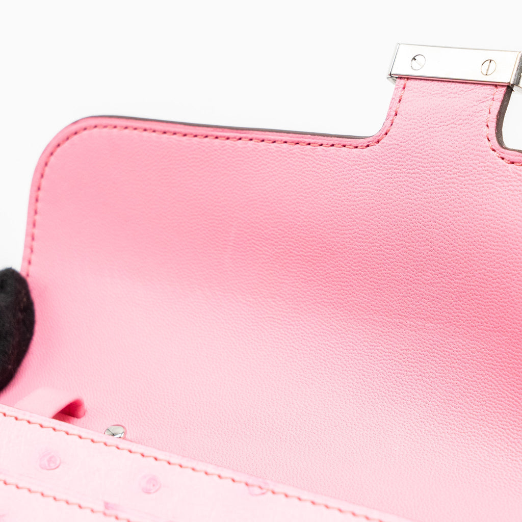 HERMES CONSTANCE TO GO OSTRICH BUBBLEGUM PINK SHW