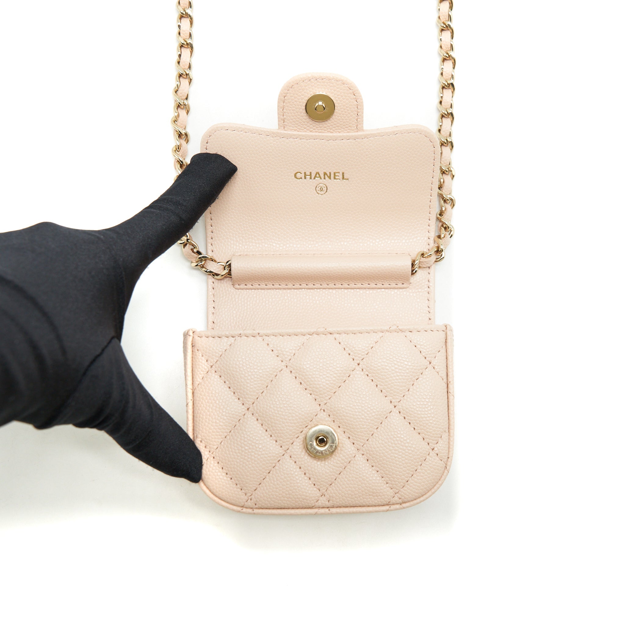 CHANEL 22C MINI FLAP VANITY CAVIAR LIGHT PINK LGHW