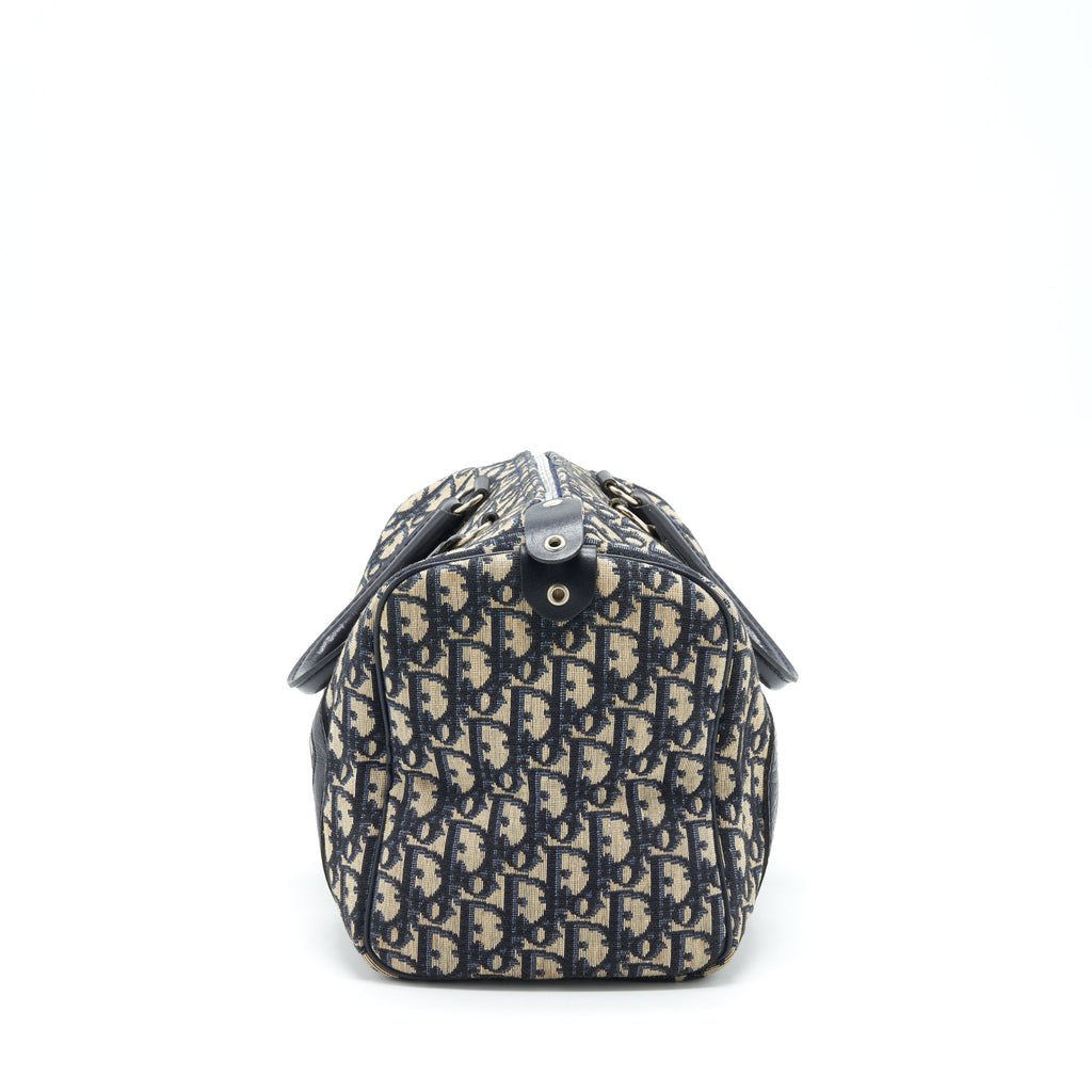 DIOR VINTAGE SPEEDY BAG BLUE OBLIQUE CANVAS