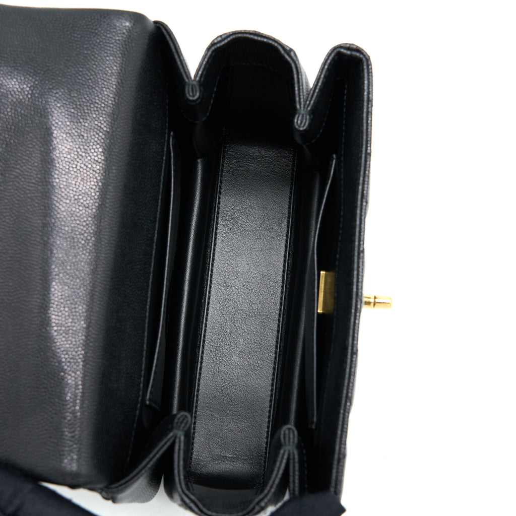 CHANEL 22K COCO FIRST CAVIAR LEATHER BLACK GHW (MICROCHIP)