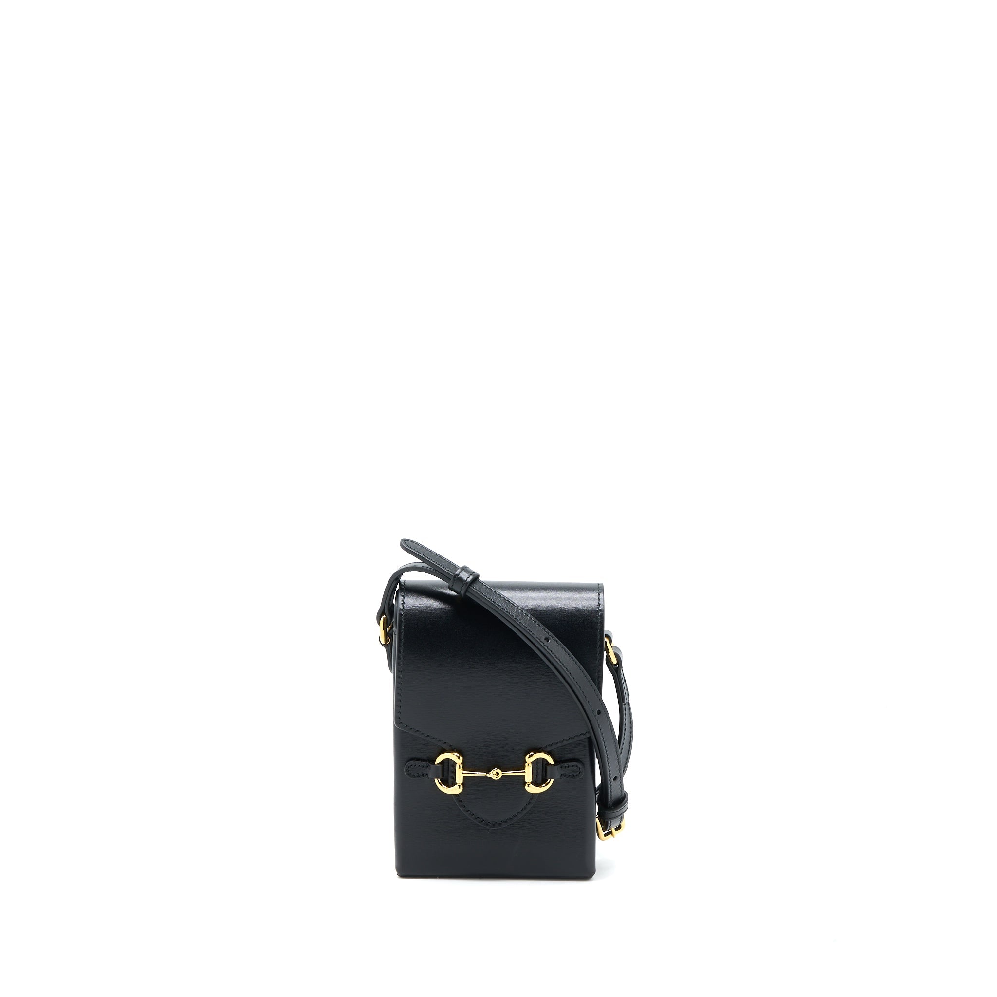 GUCCI HORSEBIT 1955 MINI BAG CALFSKIN BLACK LGHW