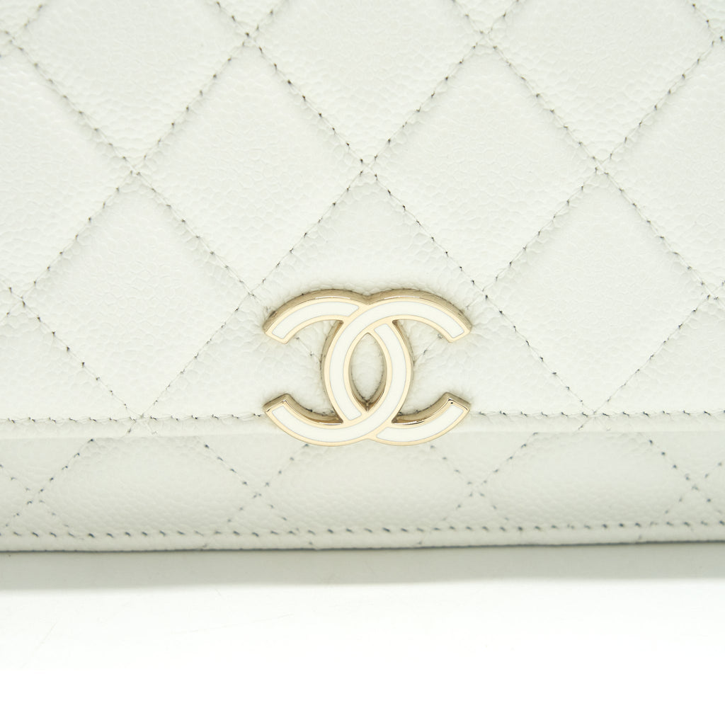 CHANEL 21C WALLET ON CHAIN LIMIT EDITION CAVIAR WHITE LGHW