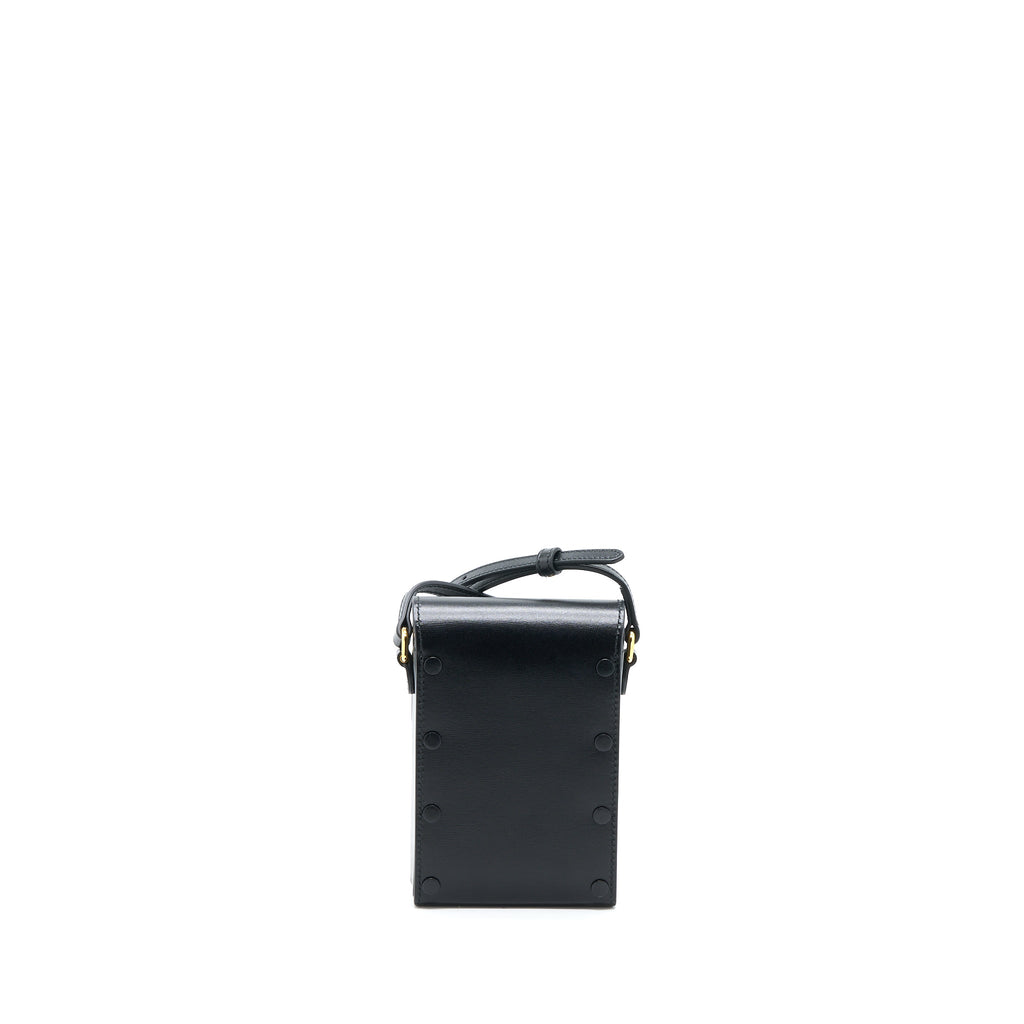 GUCCI HORSEBIT 1955 MINI BAG CALFSKIN BLACK LGHW