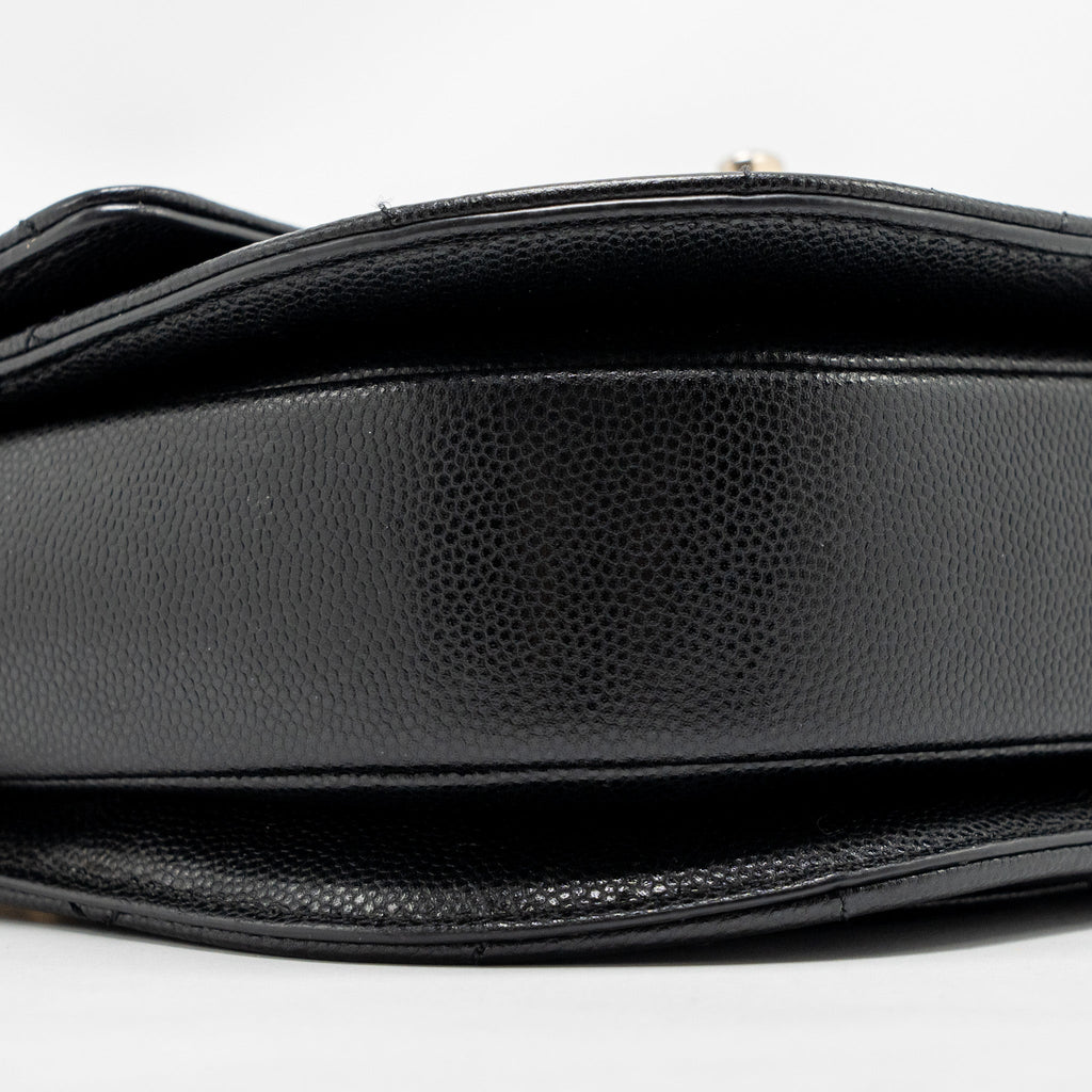 CHANEL 22B ROUND MESSENGER BAG CAVIAR BLACK GHW (MICROCHIP)