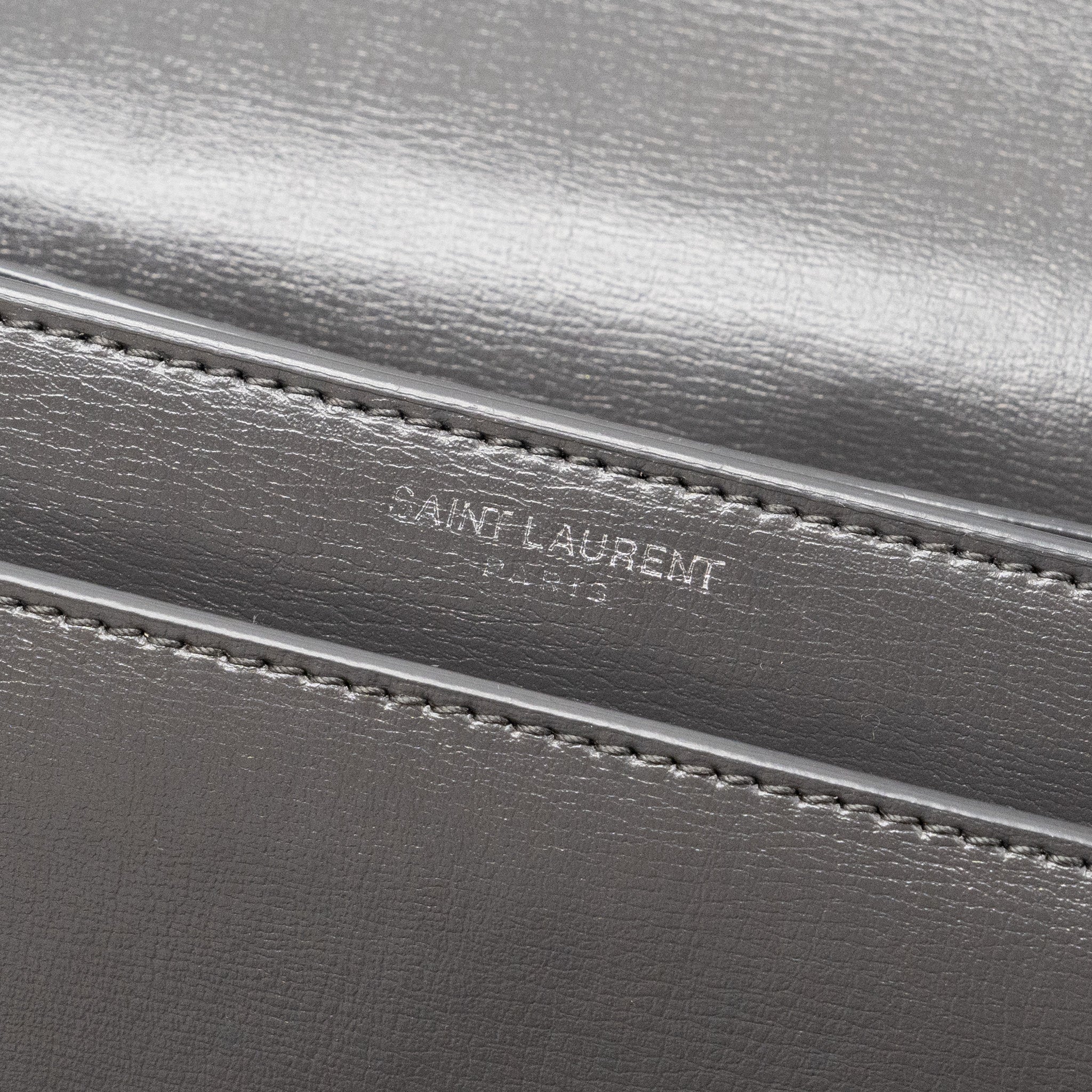 SAINT LAURENT MEDIUM SUNSET CHAIN BAG CALFSKIN DARK GREY RUTHENIUM HARDWARE