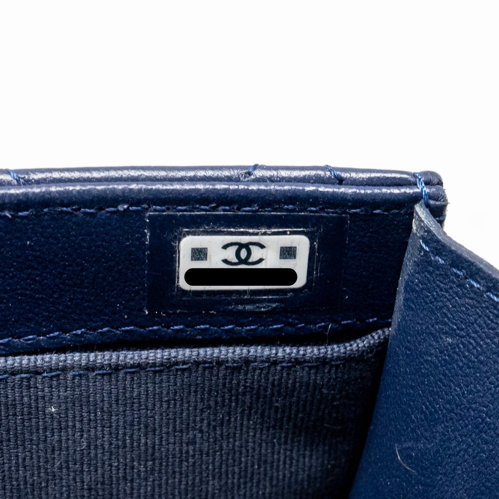 CHANEL TRENDY CC MINI WALLET ON CHAIN LAMBSKIN BLUE LGHW (MICROCHIP)