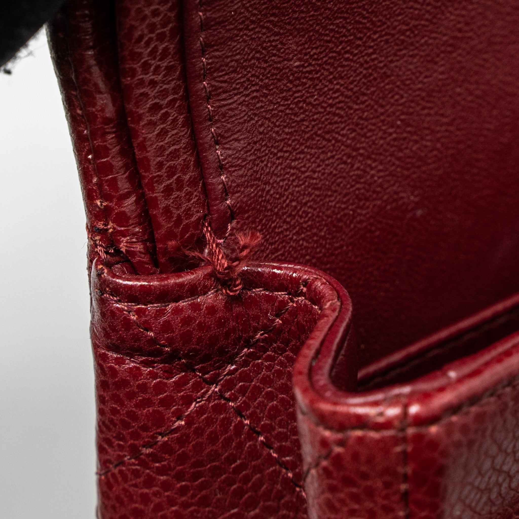 CHANEL MEDIUM CLASSIC DOUBLE FLAP BAG CAVIAR DARK RED SHW
