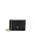 CHANEL VINTAGE FLAP BAG LAMBSKIN BLACK GHW