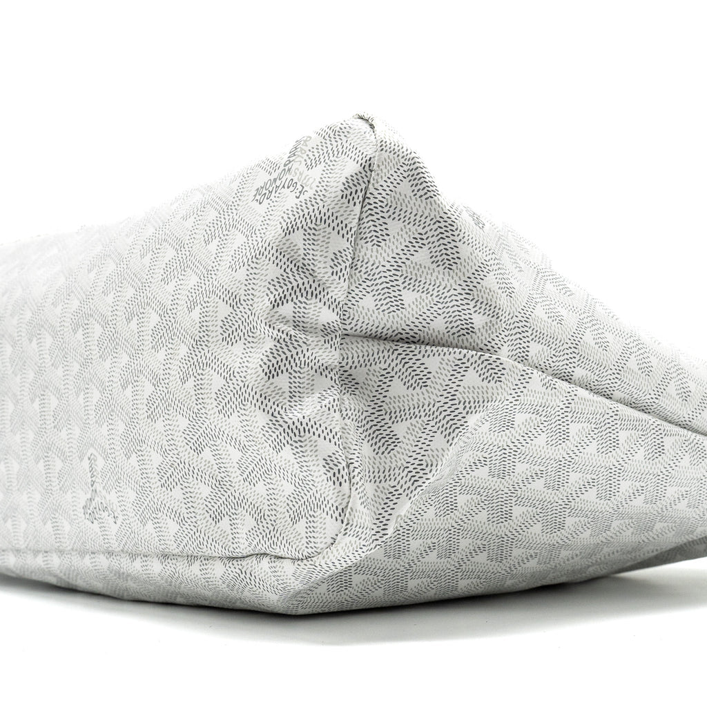 GOYARD BOHEME HOBO BAG GOYARDLINE CANVAS/CALFSKIN WHITE SHW