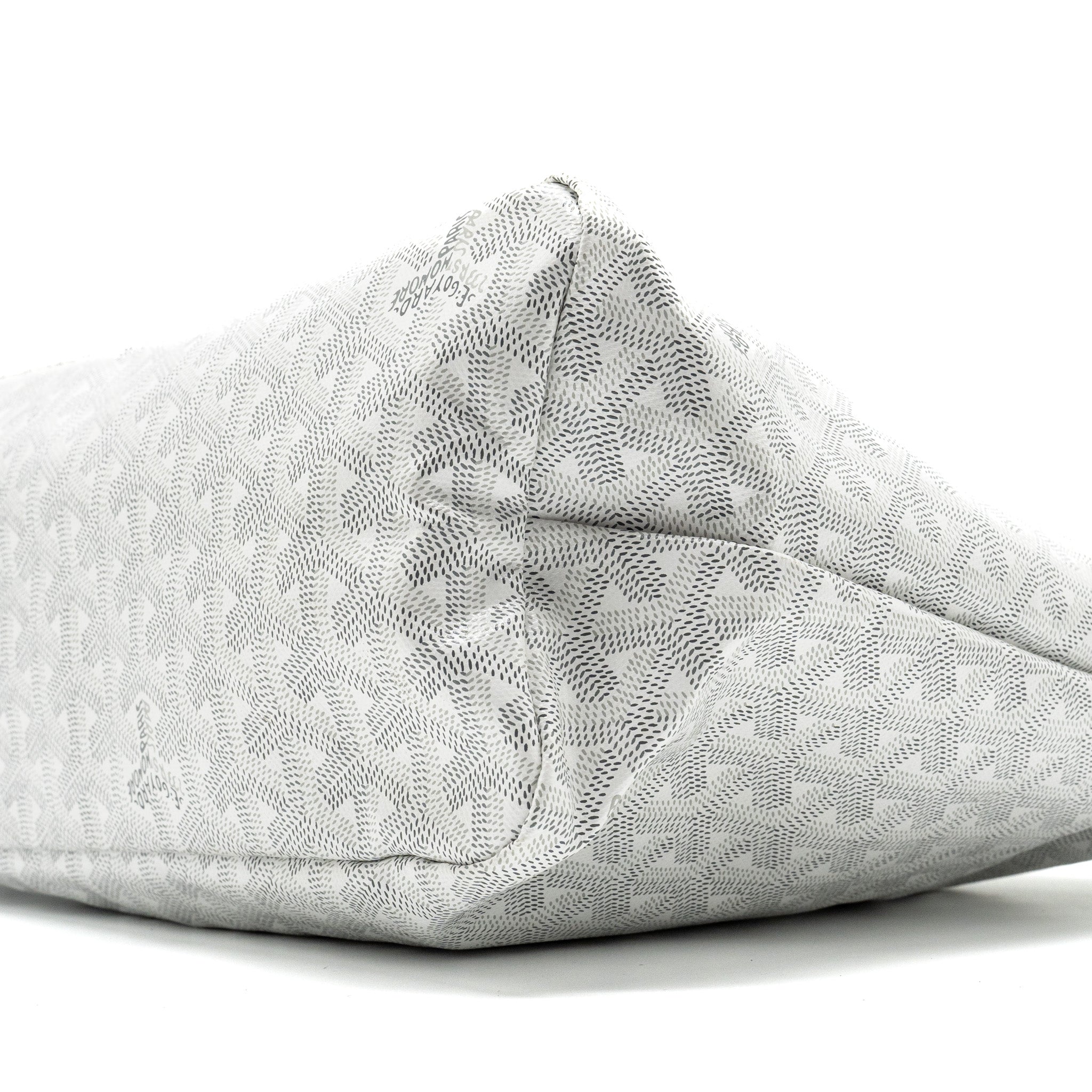 GOYARD BOHEME HOBO BAG GOYARDLINE CANVAS/CALFSKIN WHITE SHW