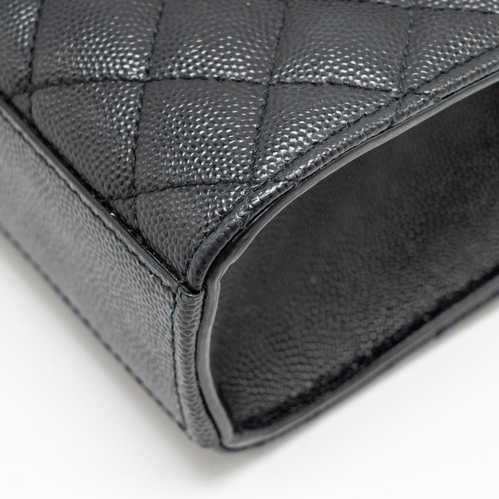 SAINT LAURENT/YSL MEDIUM ENVELOPE BAG CALFSKIN BLACK GHW