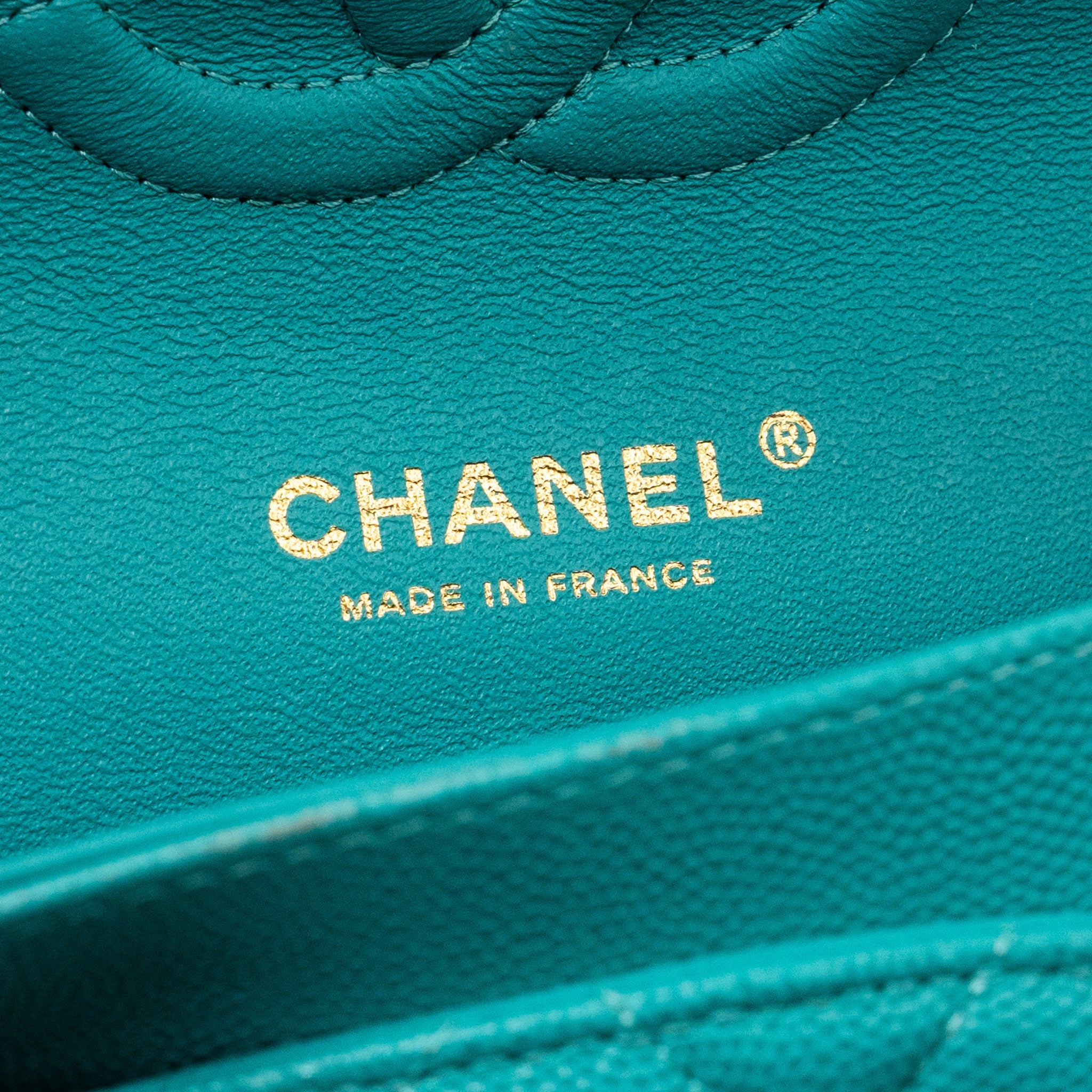 CHANEL MEDIUM CLASSIC DOUBLE FLAP BAG CAVIAR TURQUOISE LGHW