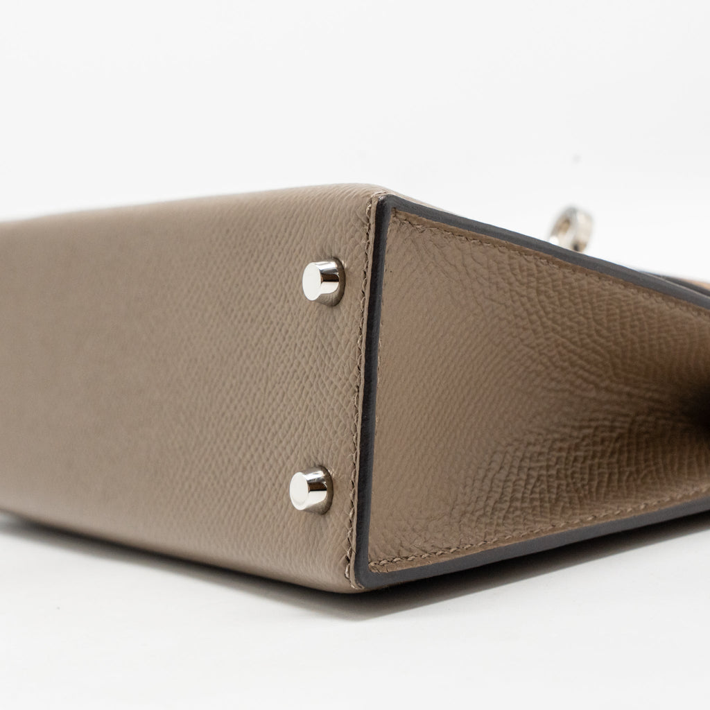 HERMES MINI KELLY II EPSOM ETOUPE/ ALEZAN/ BISCUIT SHW