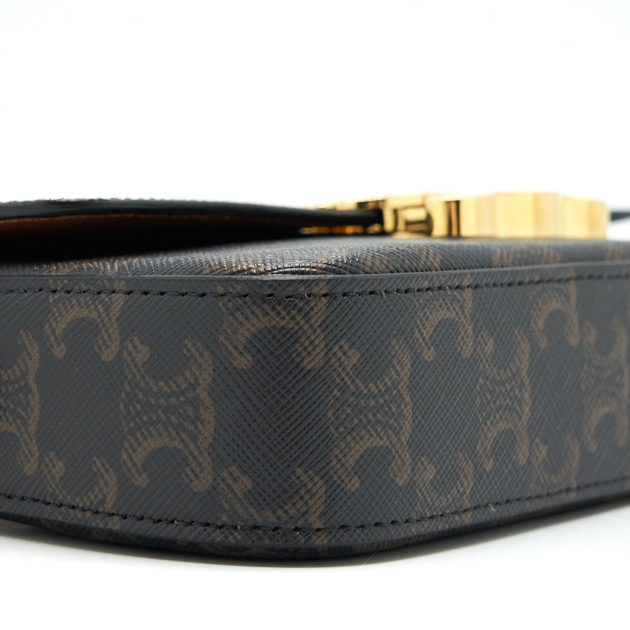 CELINE TRIOMPHE SHOULDER BAG IN TRIOMPHE CANVAS AND CALFSKIN