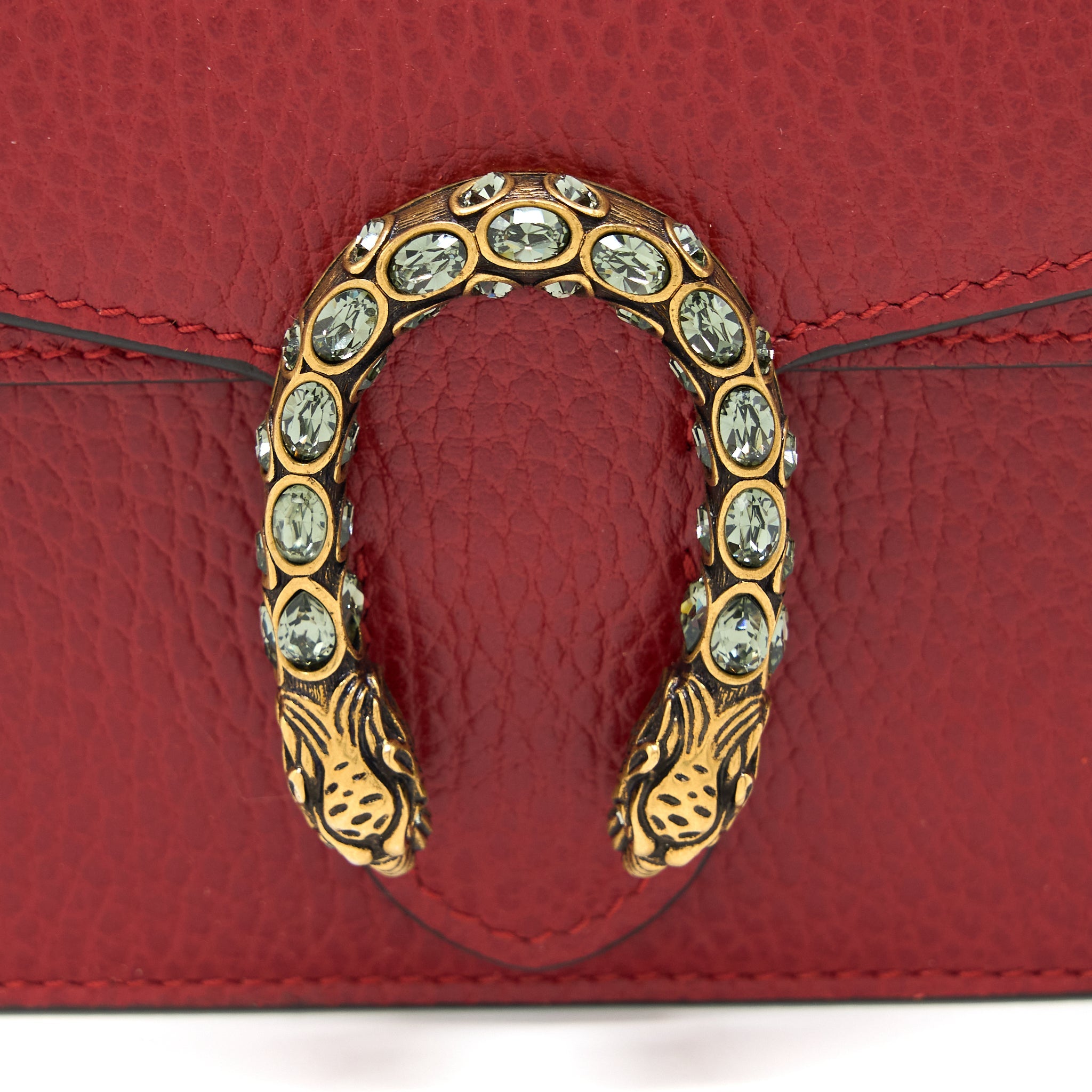 GUCCI SUPER MINI DIONYSUS CALFSKIN RED RUTHENIUM SHW