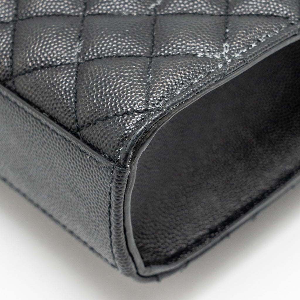 SAINT LAURENT/YSL MEDIUM ENVELOPE BAG CALFSKIN BLACK GHW