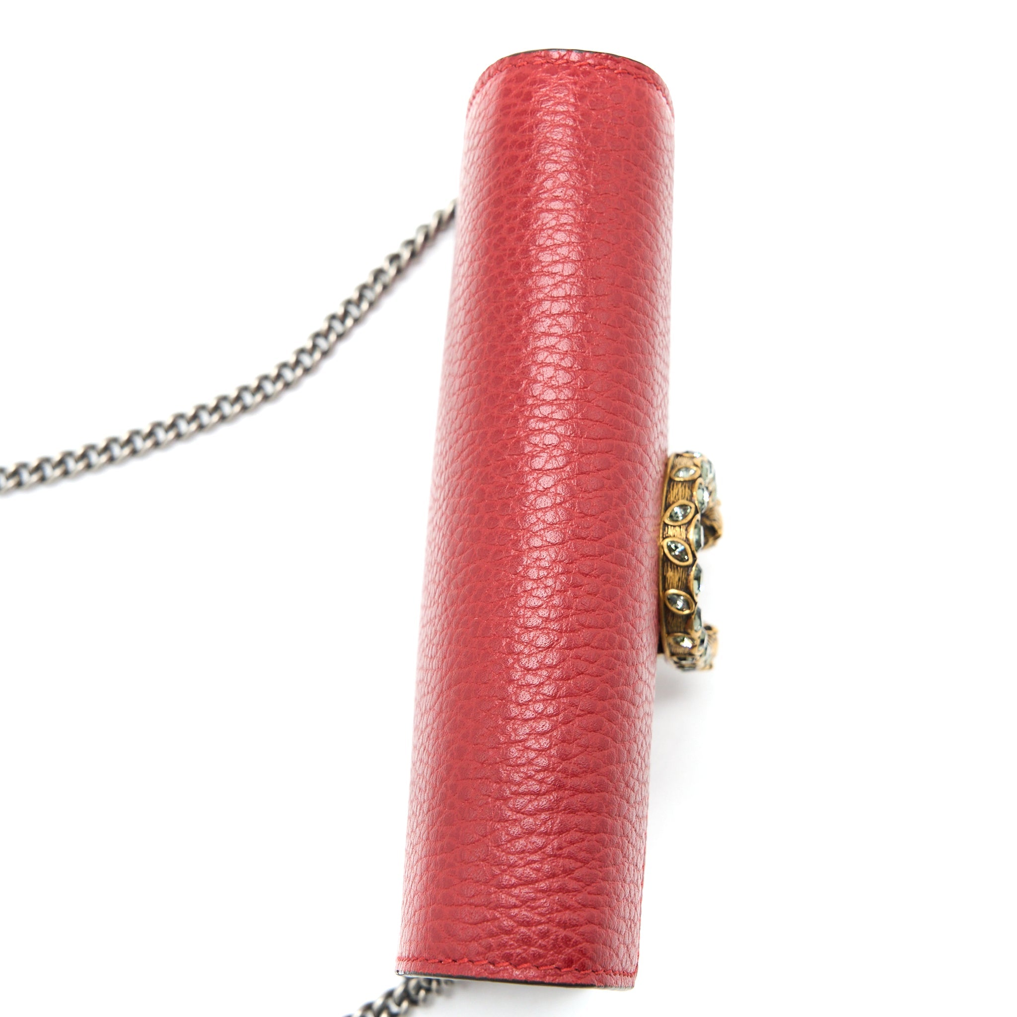 GUCCI SUPER MINI DIONYSUS CALFSKIN RED RUTHENIUM SHW
